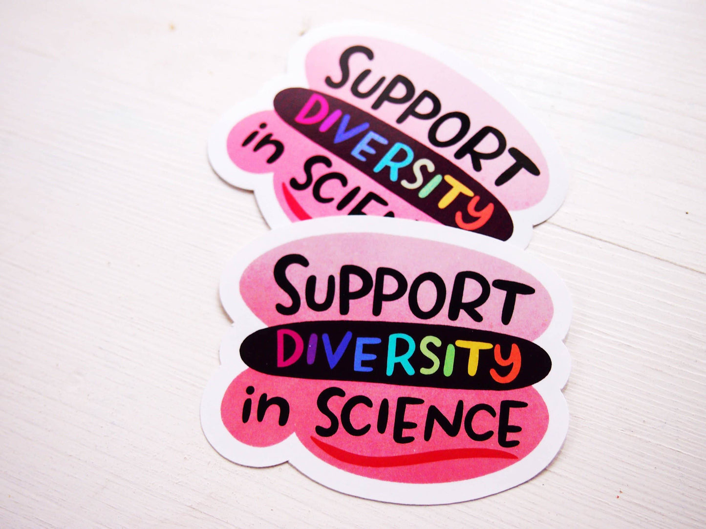 Irene Renon illustrations - Wetenschappelijke stickers, ondersteuning voor diversiteit in de wetenschap, vinyl - The Dreamer's Bookshop.