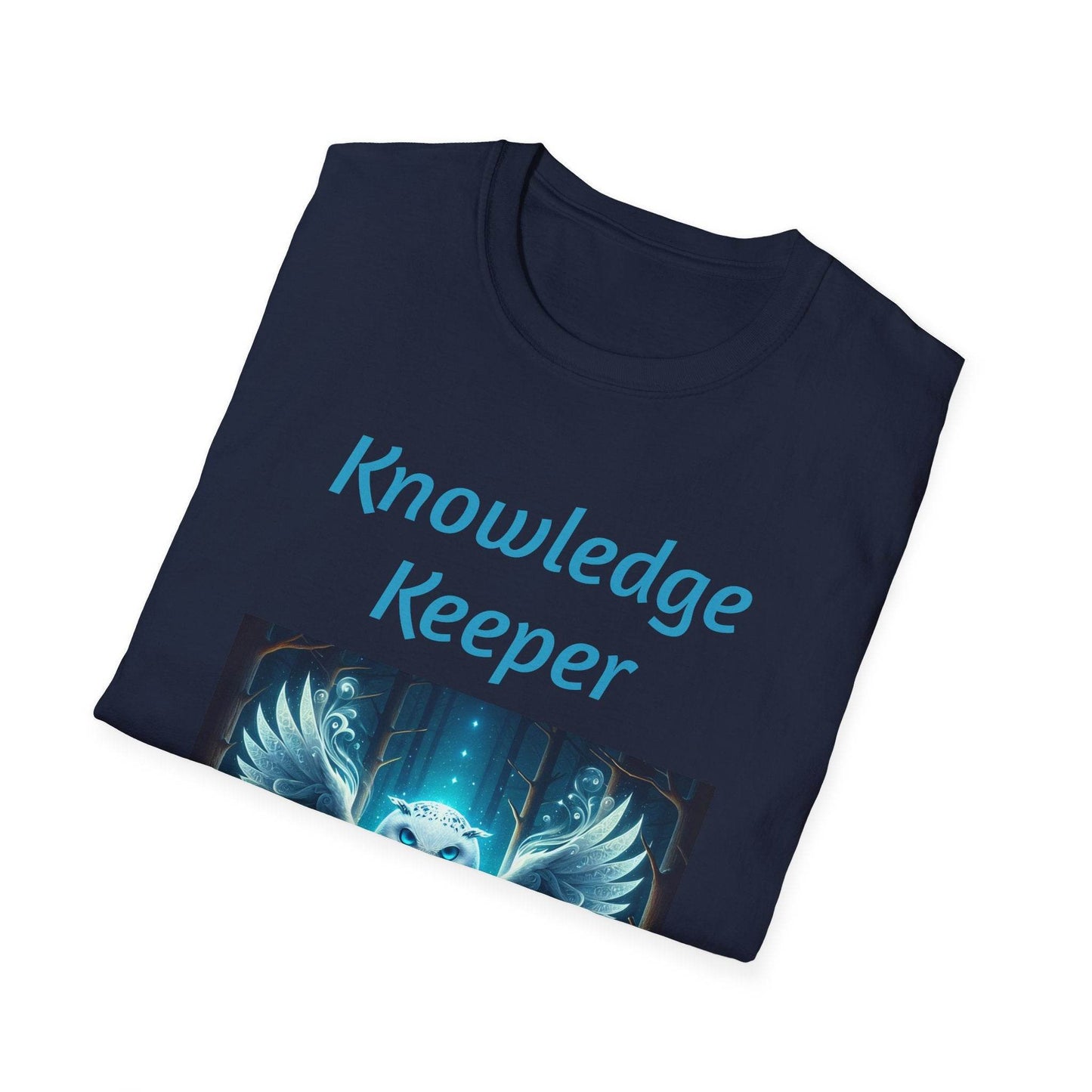 Knowledge Keeper Owl Unisex Softstyle T-Shirt - Inspirational Tee for Wisdom Seekers - Proud Reader - The Dreamer's Bookshop.