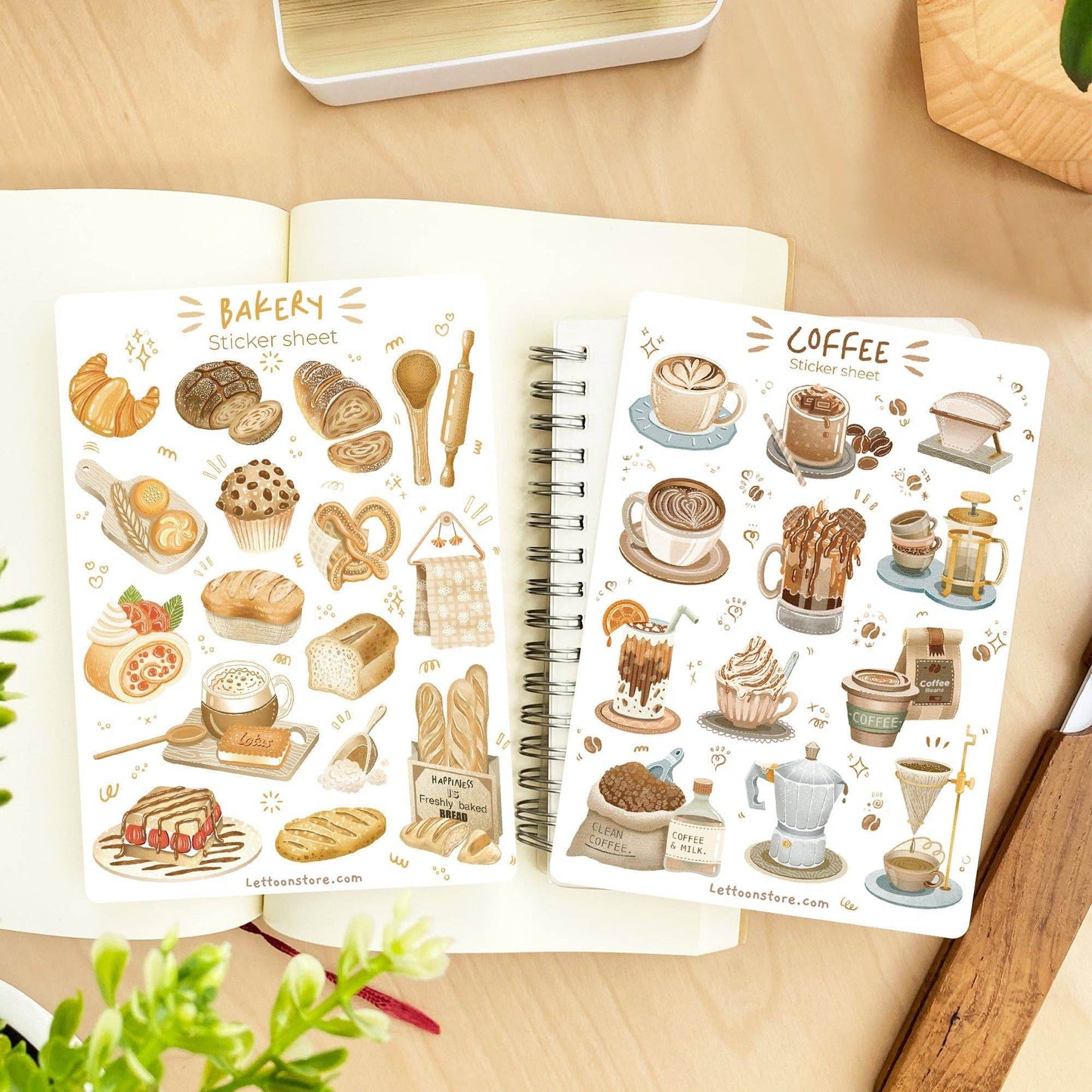 LETTOOn - Stickervel - Koffie - The Dreamer's Bookshop.