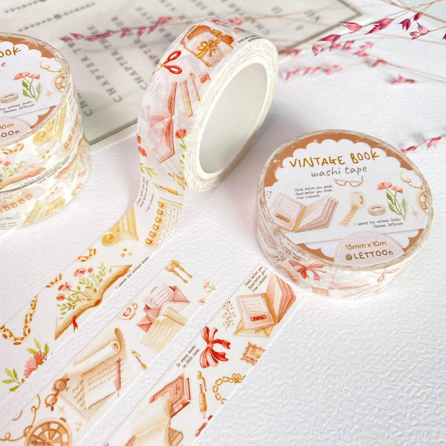 LETTOOn - Washi Tape - Vintage boek - The Dreamer's Bookshop.