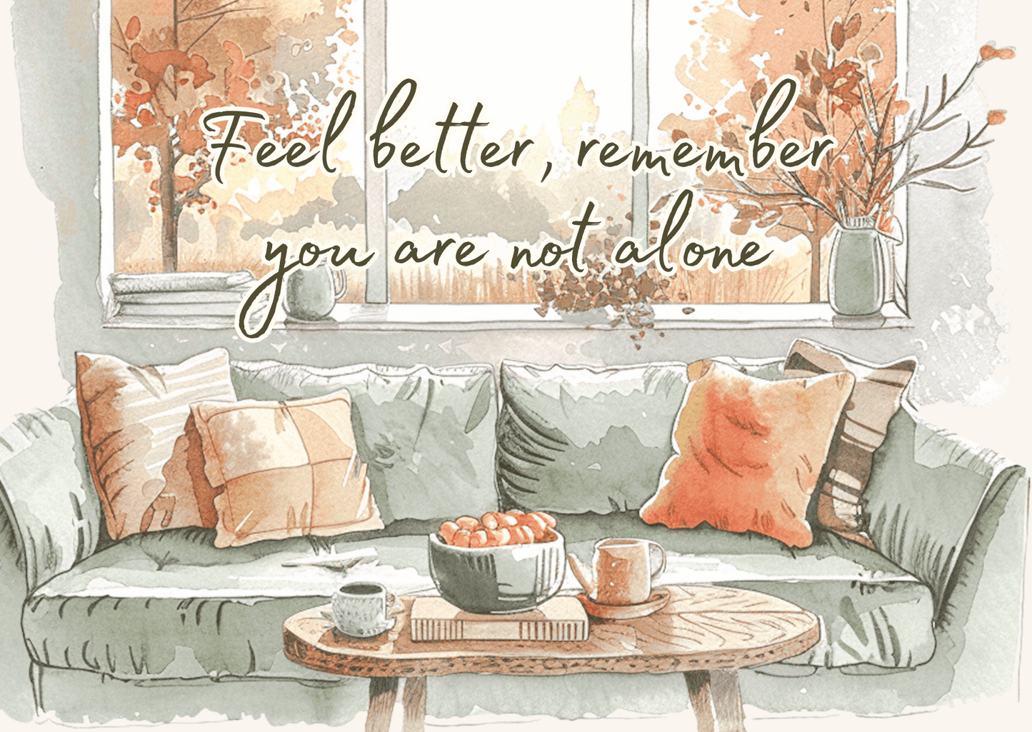 The Dreamer's Bookshop Chronic Illness "Feel Better" Art Print Card - The Dreamer's Bookshop.