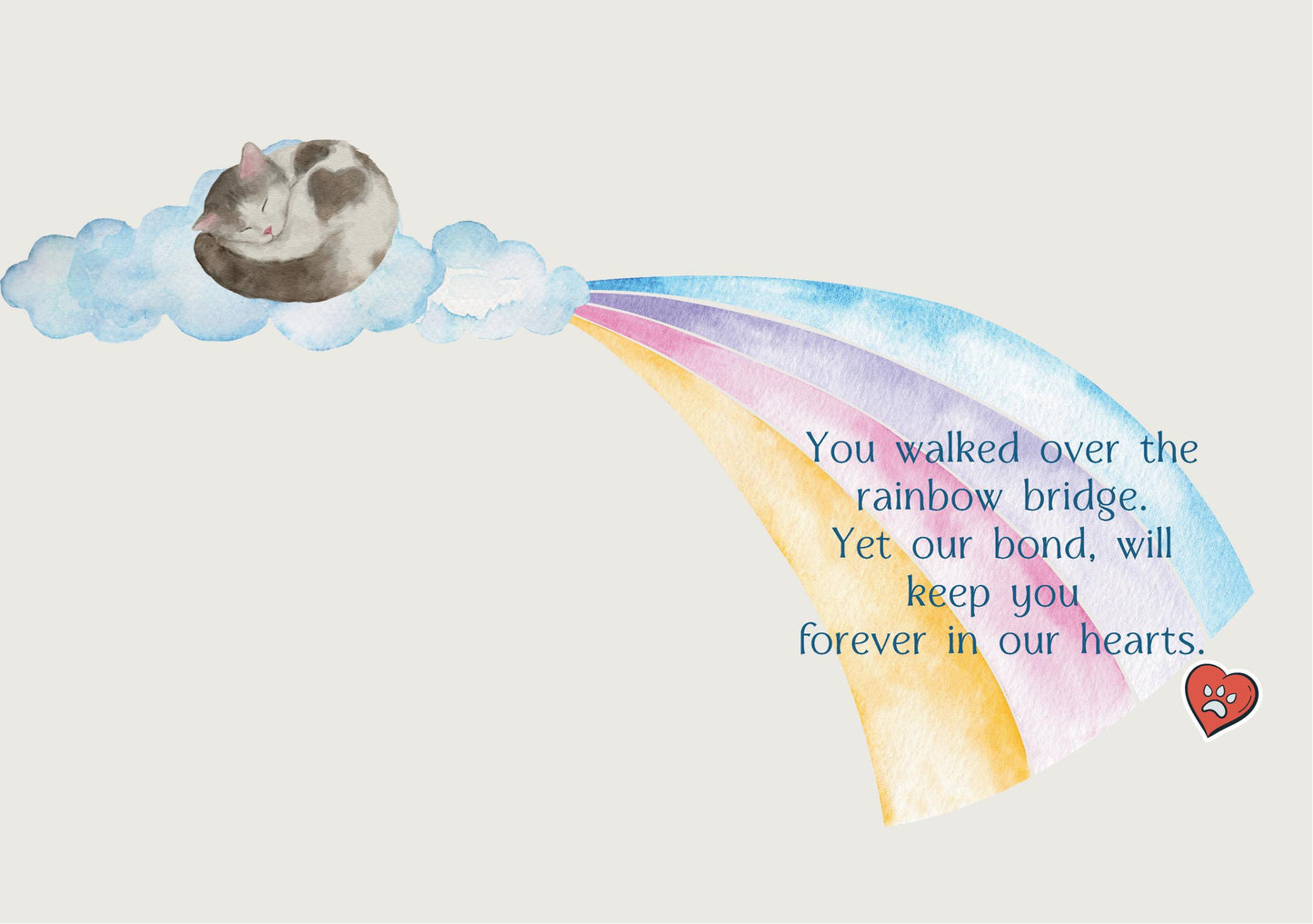 The Dreamer's Bookshop "Goodbye Cat" Sympathy Card - The Dreamer's Bookshop.