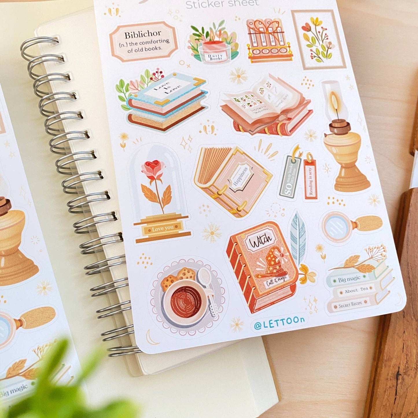 LETTOOn - Stickervel - Esthetisch boek - The Dreamer's Bookshop.