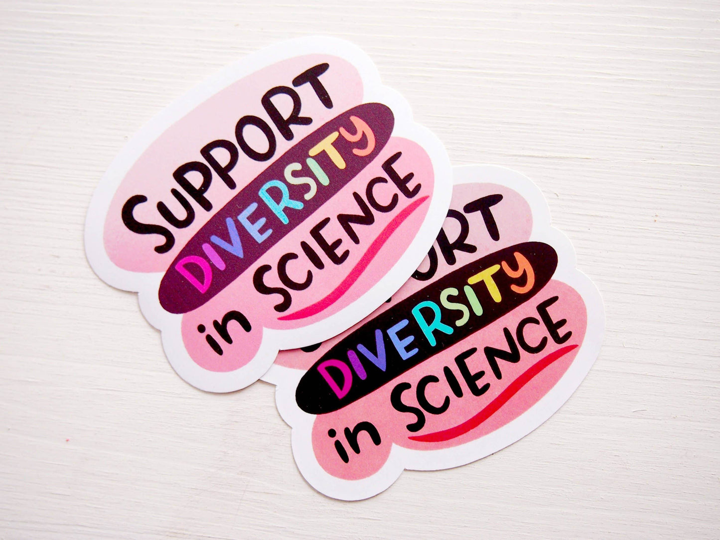Irene Renon illustrations - Wetenschappelijke stickers, ondersteuning voor diversiteit in de wetenschap, vinyl - The Dreamer's Bookshop.