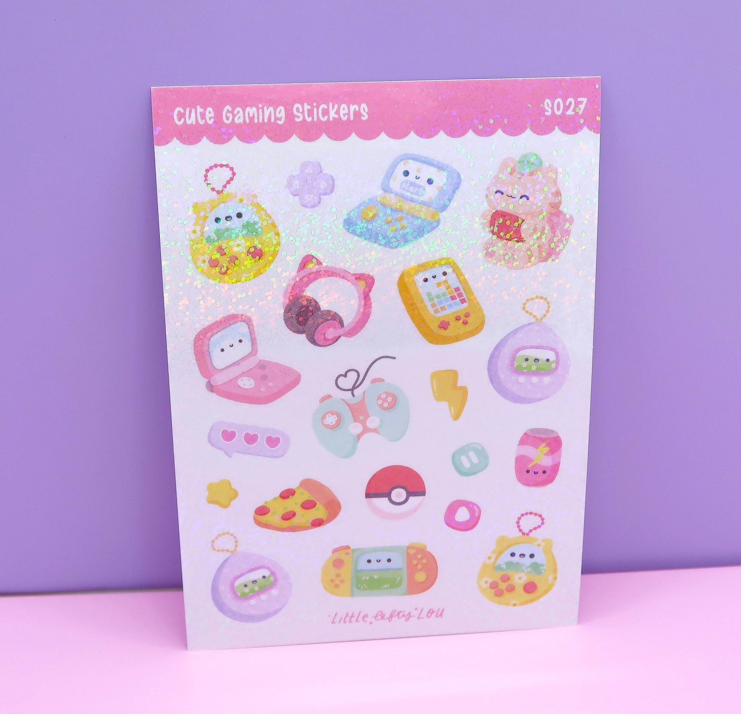 Little Lefty Lou - Holo Glitter schattige gamingstickers (S027) - The Dreamer's Bookshop.
