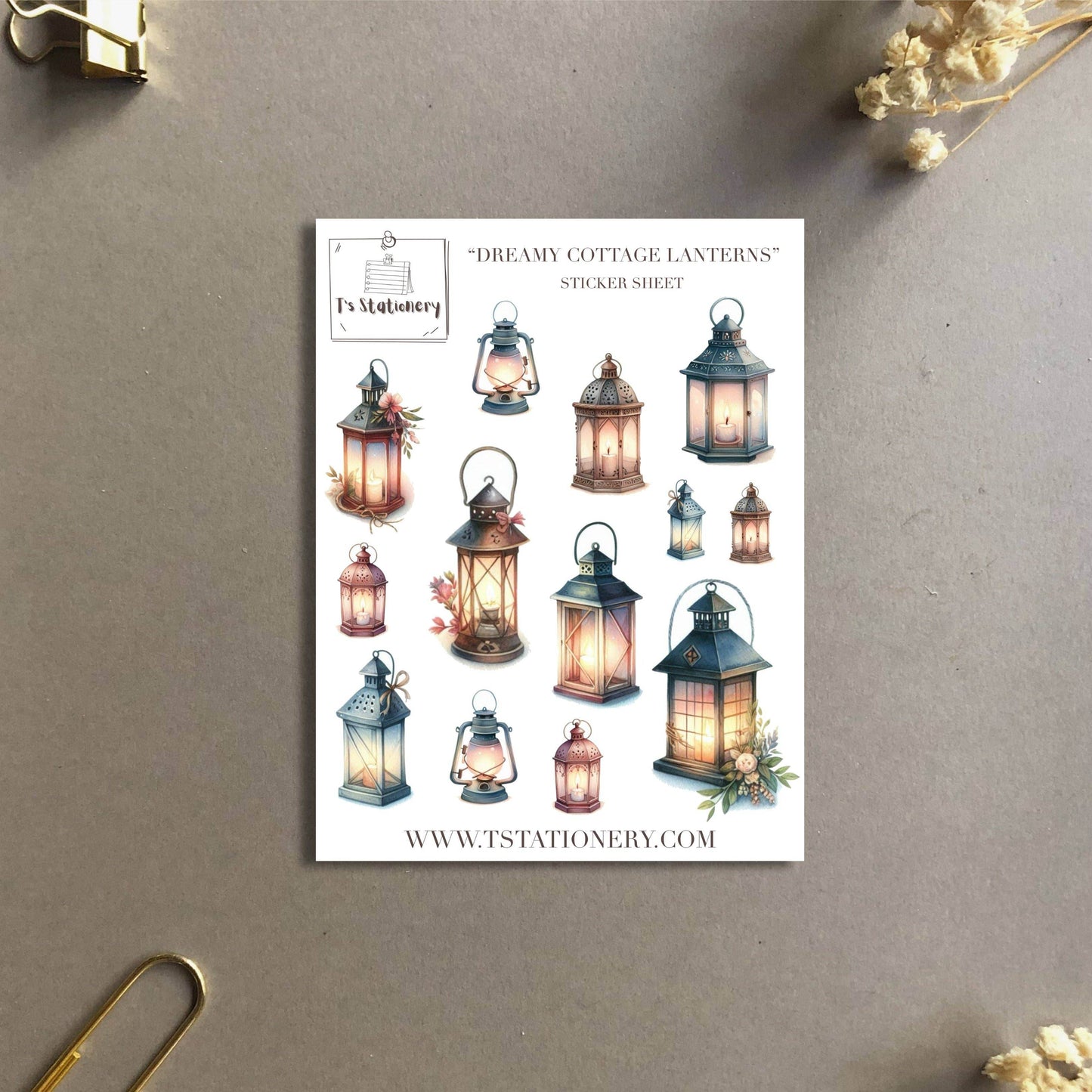 T's Stationery - Washi-stickervel „Dreamy Lanterns” - The Dreamer's Bookshop.