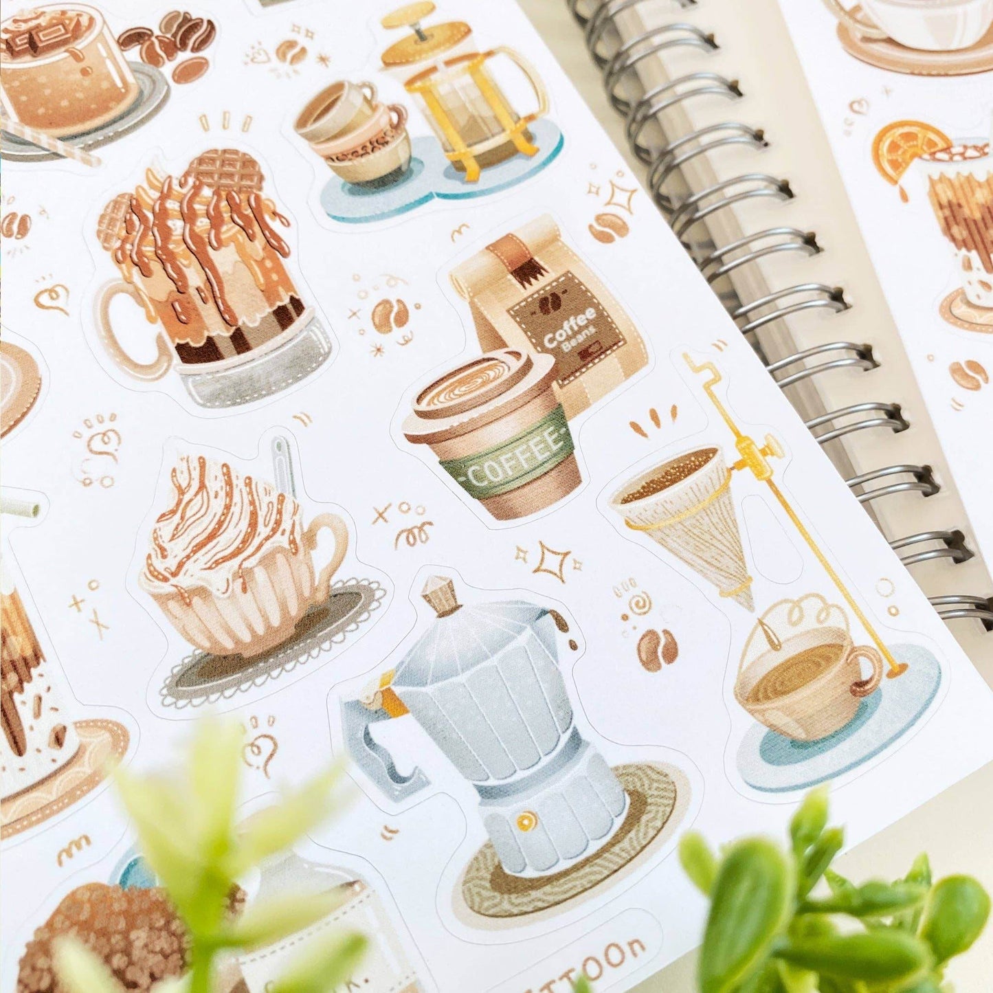 LETTOOn - Stickervel - Koffie - The Dreamer's Bookshop.