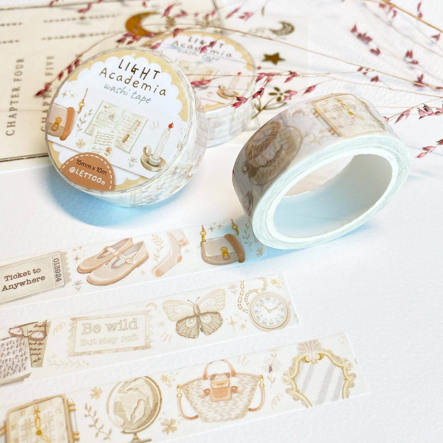 LETTOOn - Washi Tape - Dark & Light Academia - The Dreamer's Bookshop.
