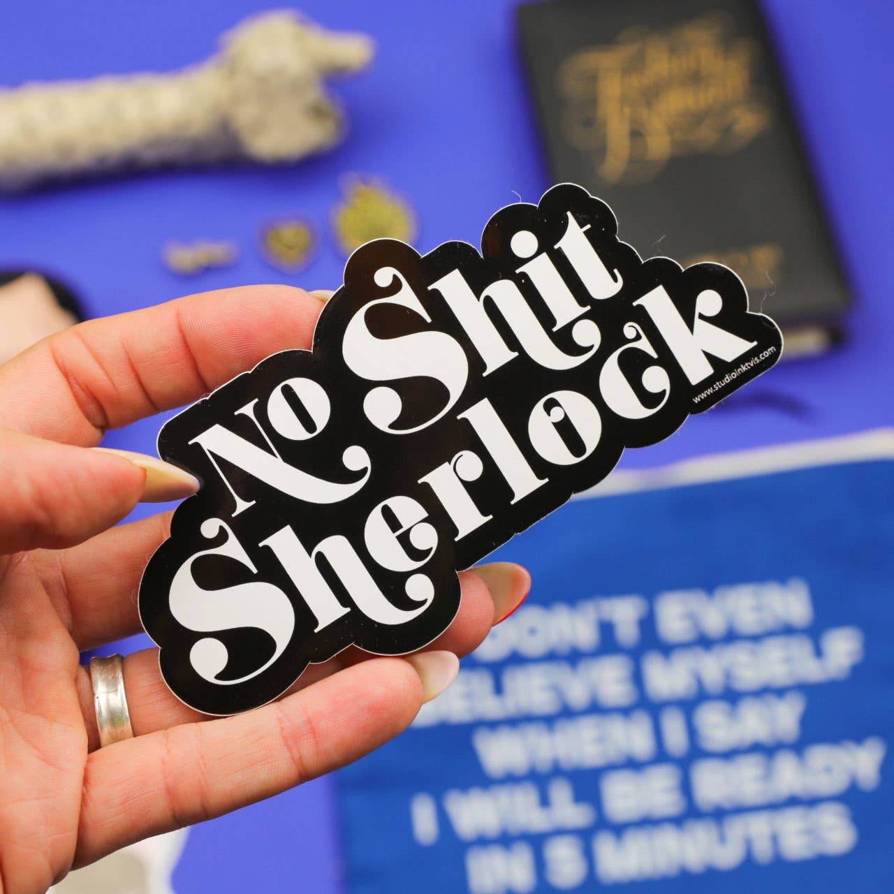 Studio Inktvis - Geen shit-sherlock-sticker - The Dreamer's Bookshop.