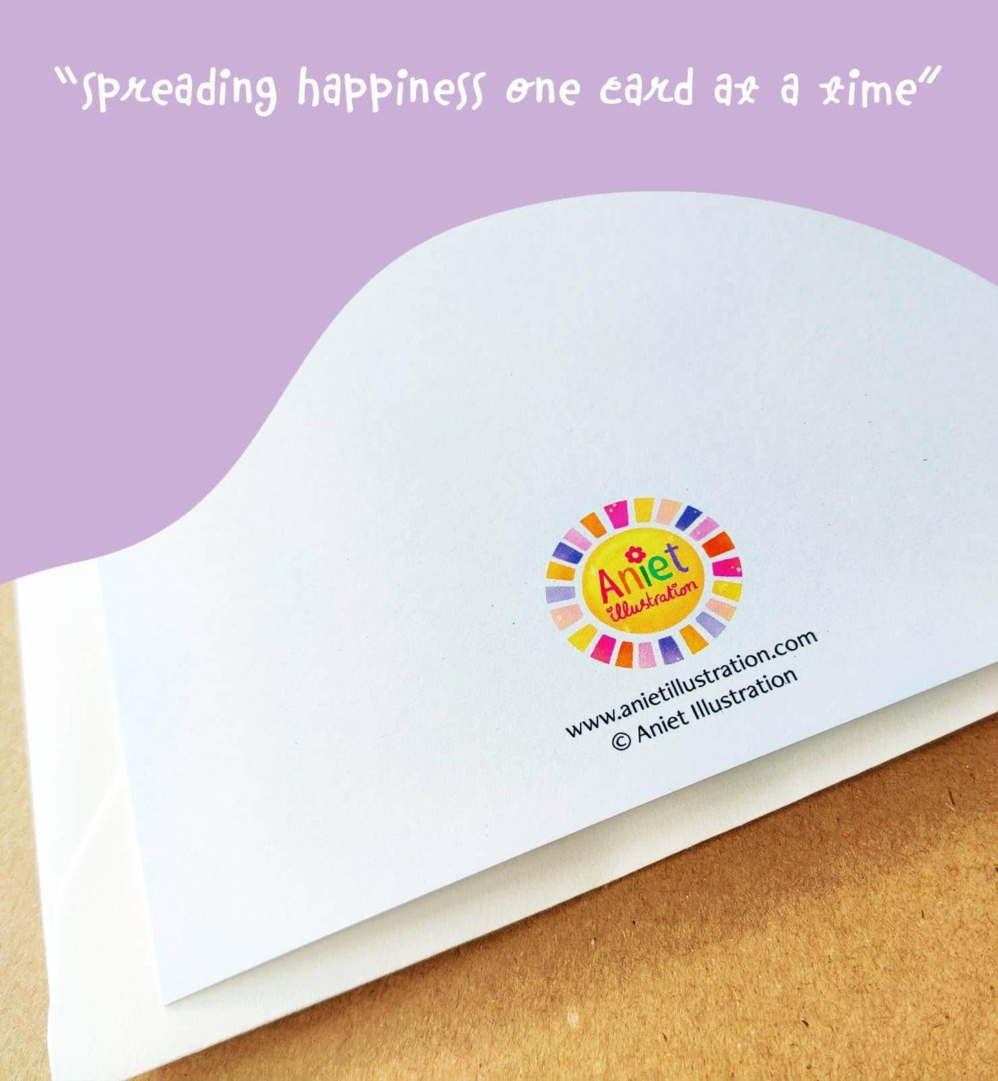 Aniet Illustration - Kaart verjaardag kind eenhoorn met regenboog - The Dreamer's Bookshop.