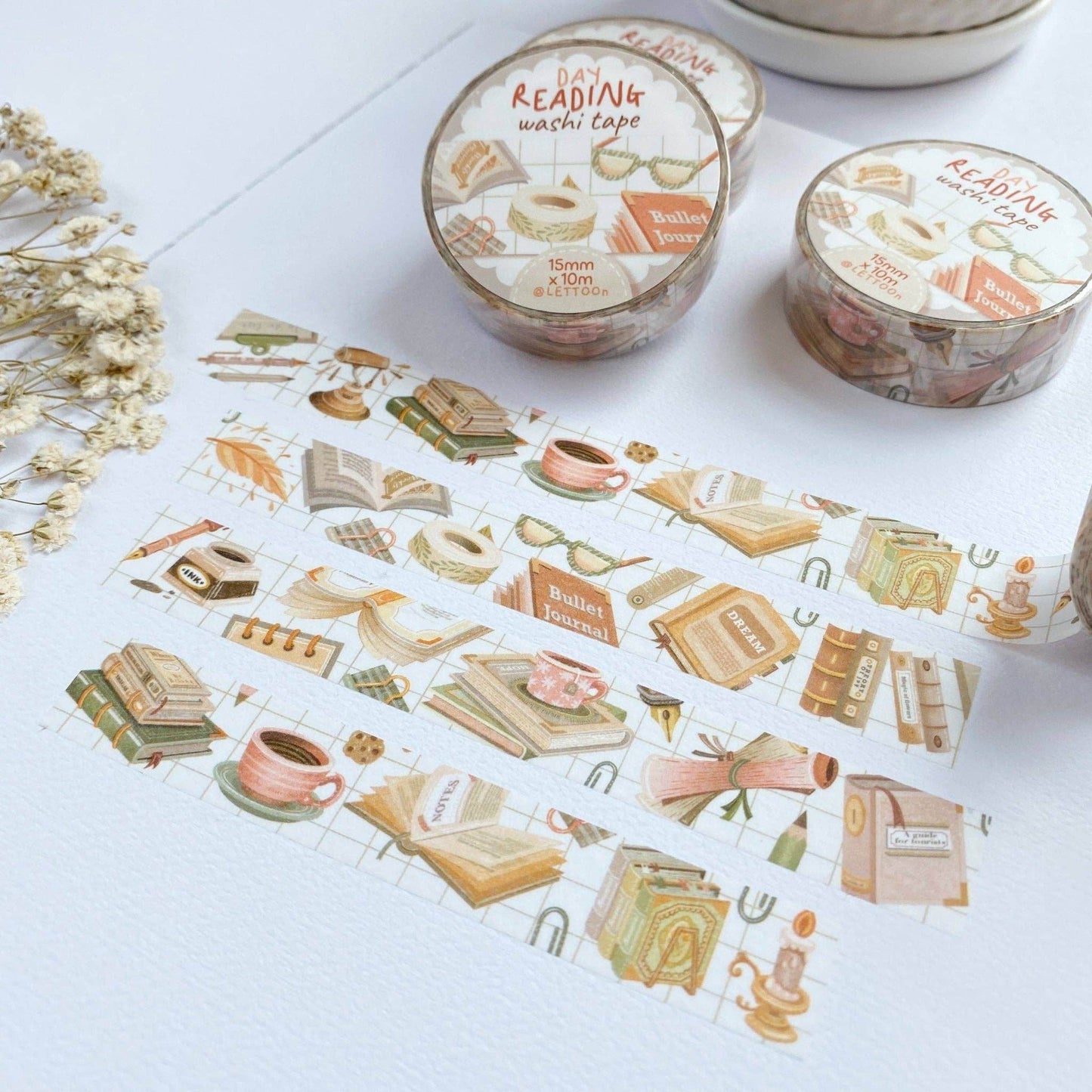 LETTOOn - Washi Tape - Lezen overdag en's avonds - The Dreamer's Bookshop.