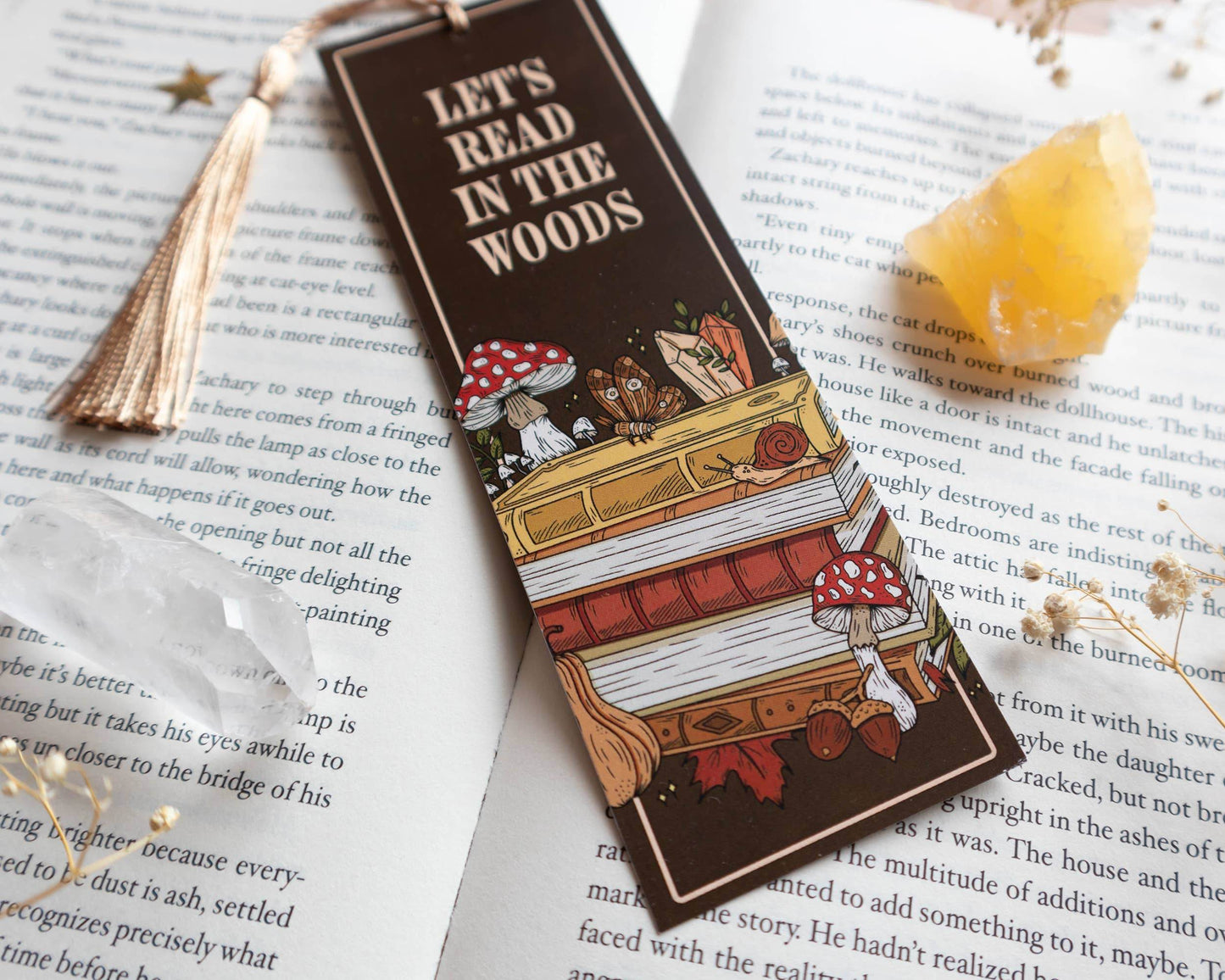 Basically Britt - Woodland Bookmark - Forest Toadstool Nature Butterfly Books - The Dreamer's Bookshop.
