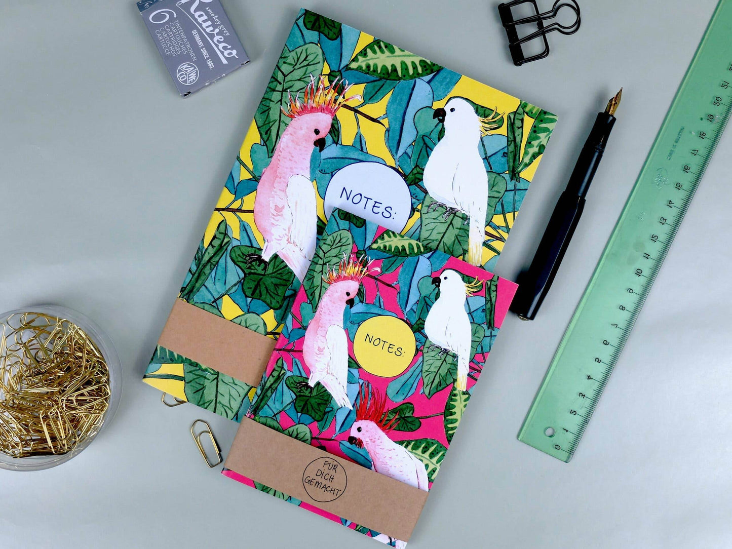 Wonder Of Today - A6 notitieboek voor roze papegaaien - The Dreamer's Bookshop.