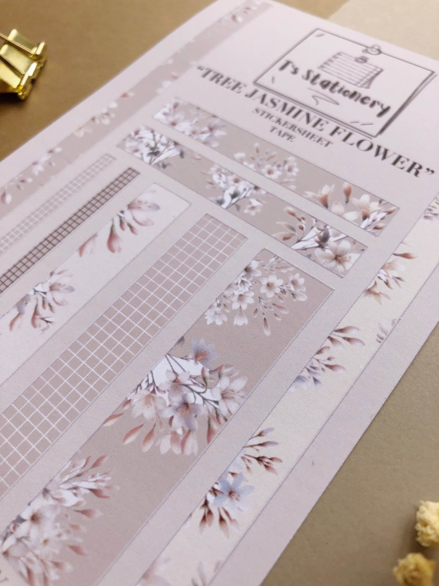 T's Stationery - Stickerveltape „Tree Jasmine Flower” - The Dreamer's Bookshop.