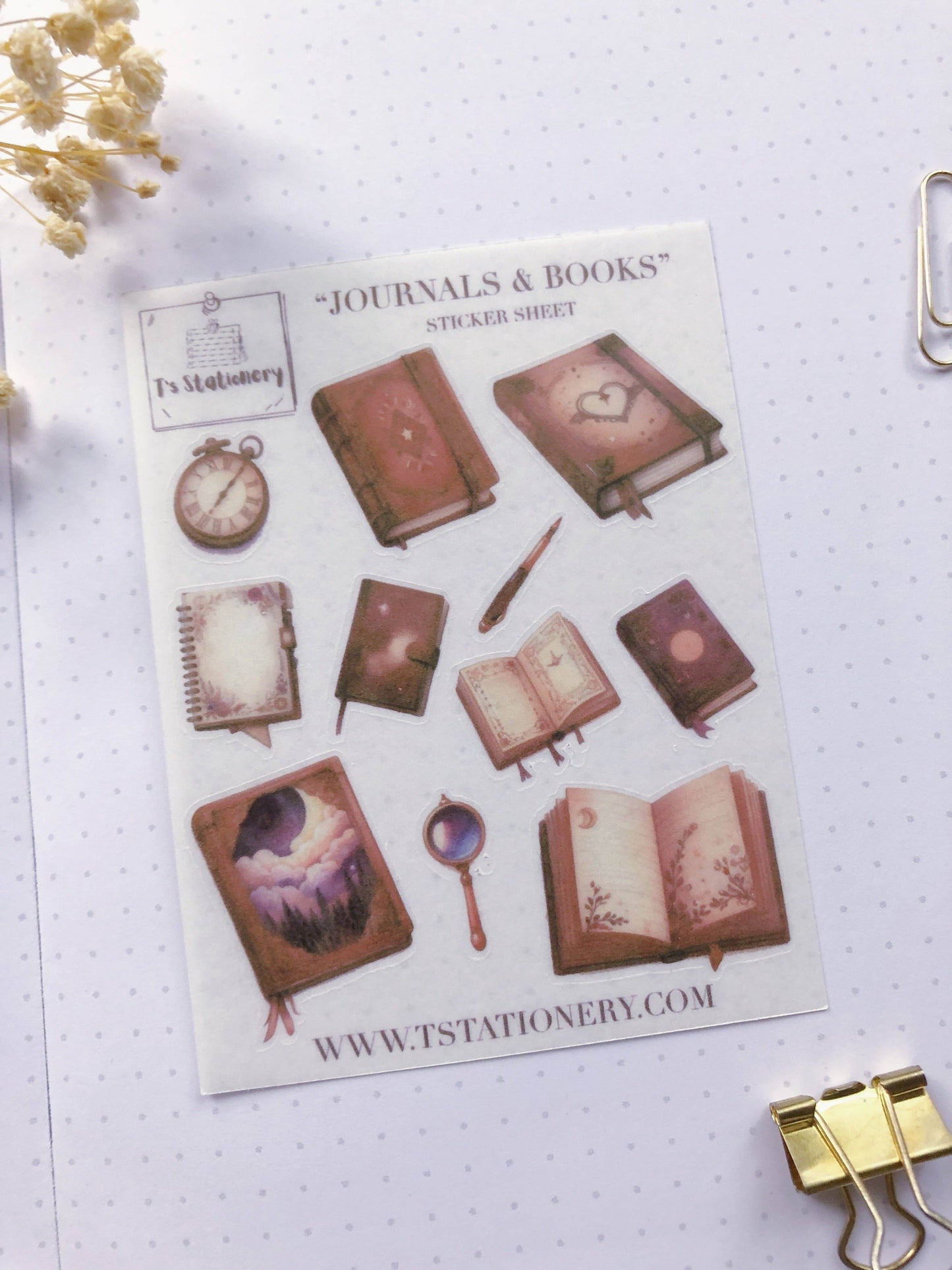 T's Stationery - Washi-stickervel „Books & Journals” - The Dreamer's Bookshop.