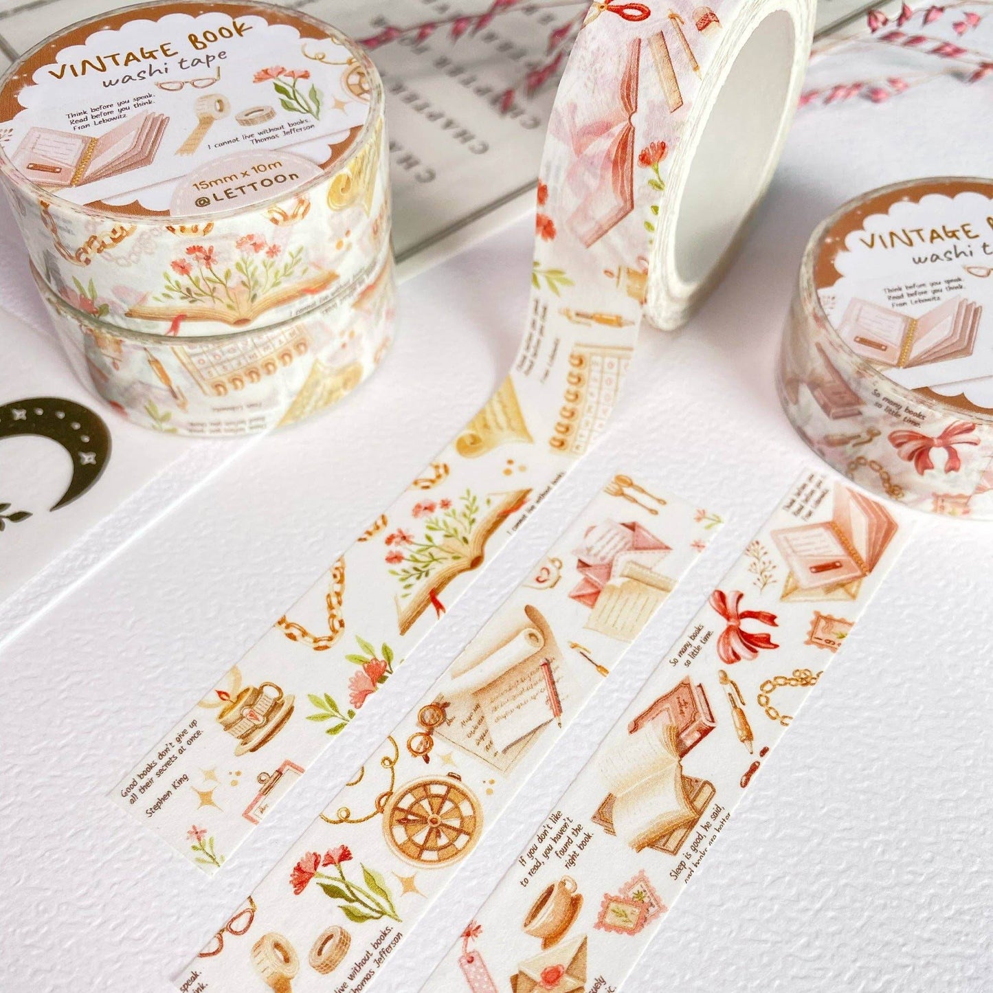 LETTOOn - Washi Tape - Vintage boek - The Dreamer's Bookshop.