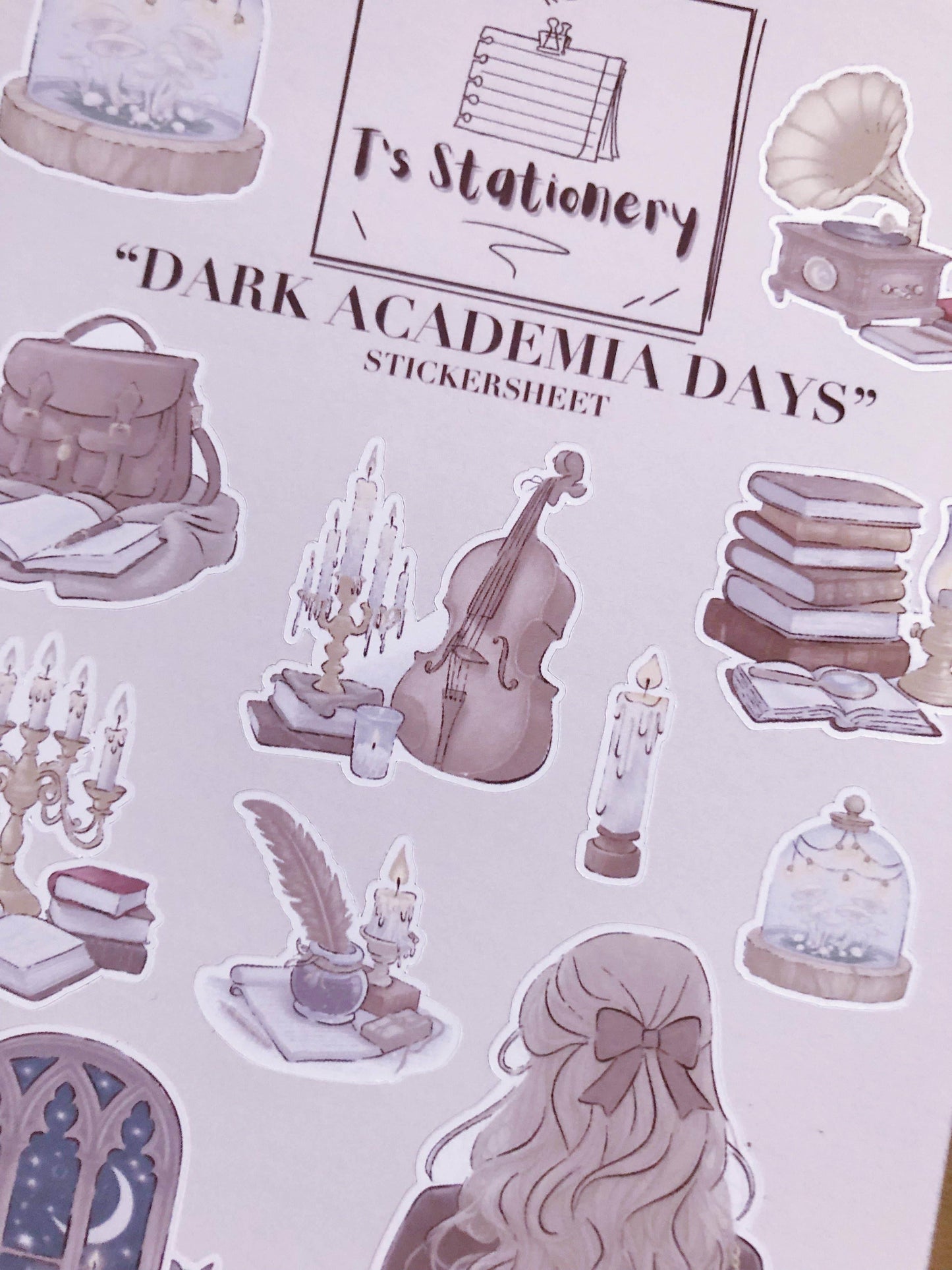 T's Stationery - Stickervel „Dark Academia Days” - The Dreamer's Bookshop.