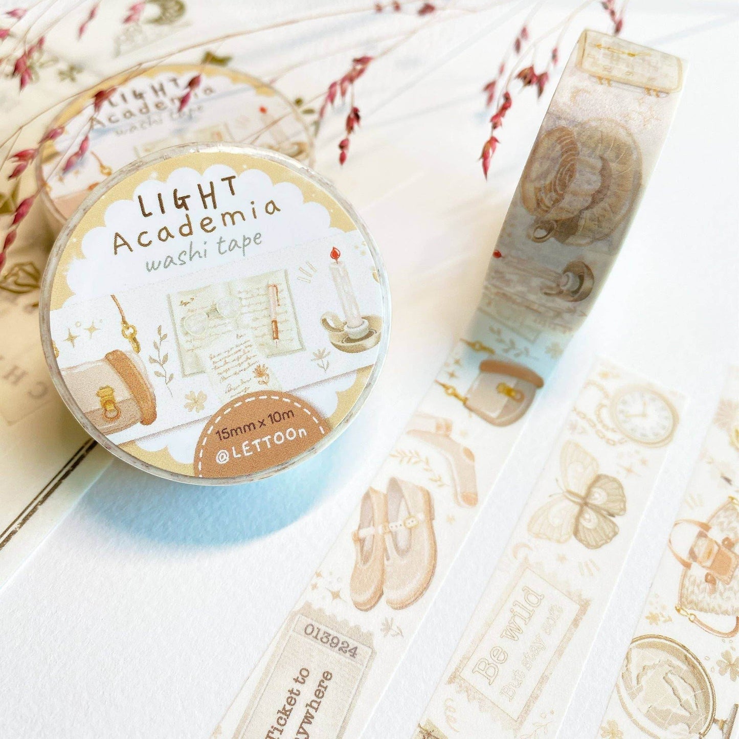 LETTOOn - Washi Tape - Dark & Light Academia - The Dreamer's Bookshop.