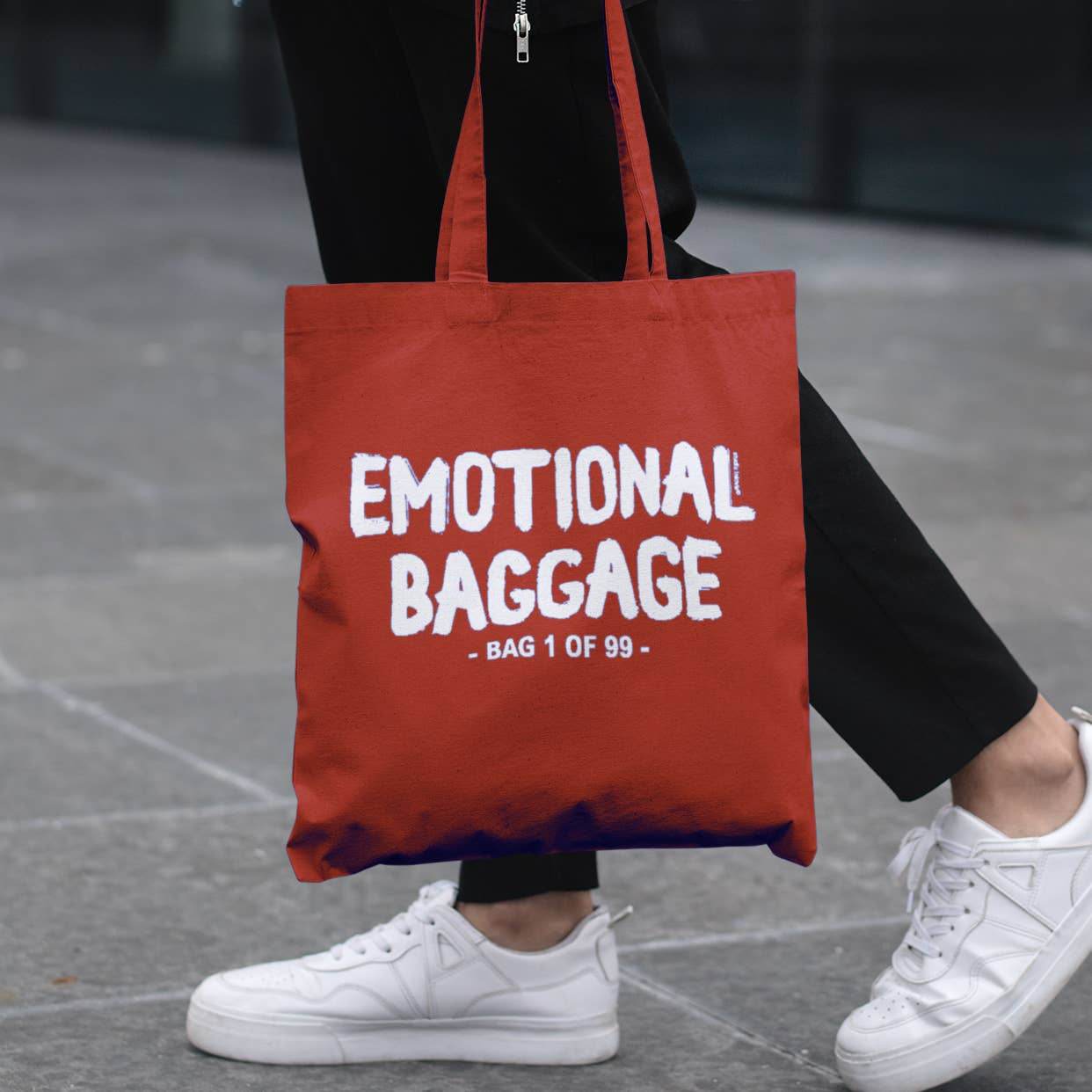 Studio Inktvis - Draagtas voor emotionele bagage, roest, 100% katoen - The Dreamer's Bookshop.