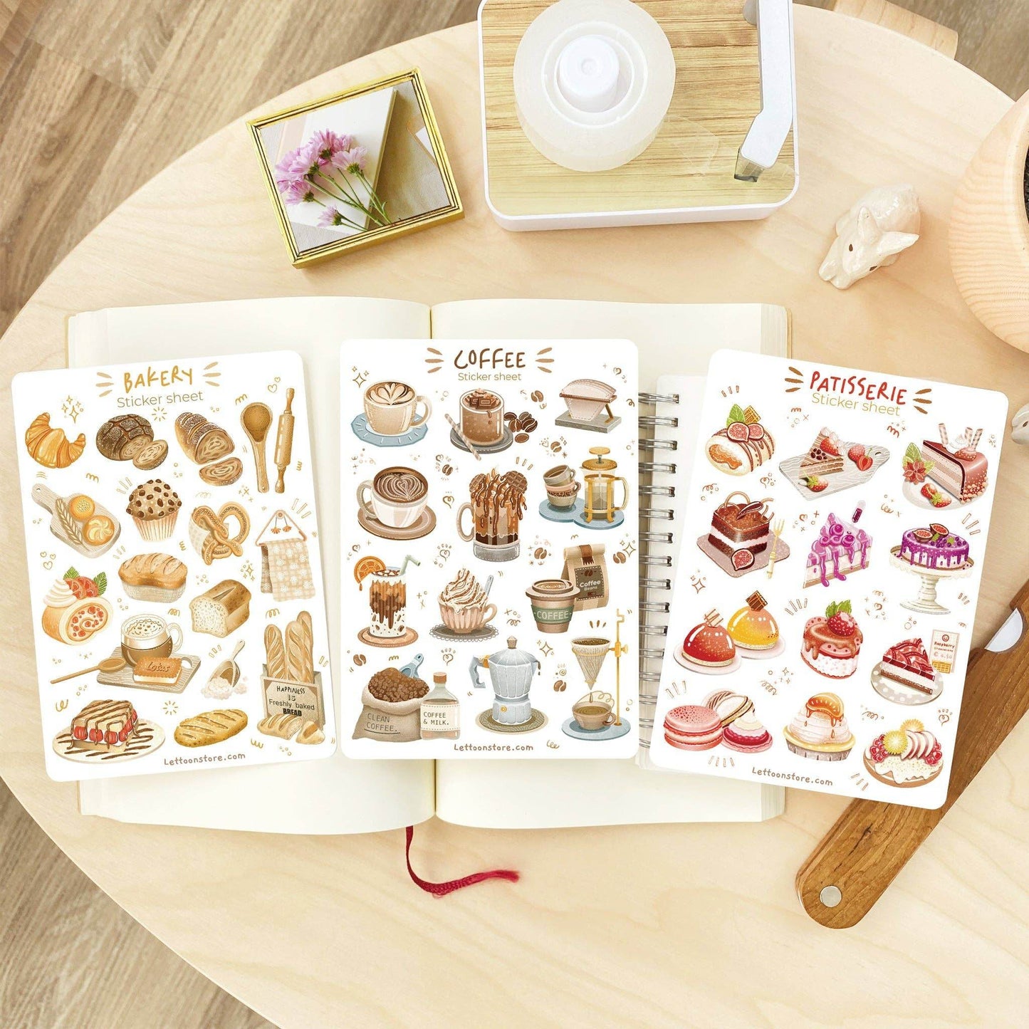 LETTOOn - Stickervel - Koffie - The Dreamer's Bookshop.
