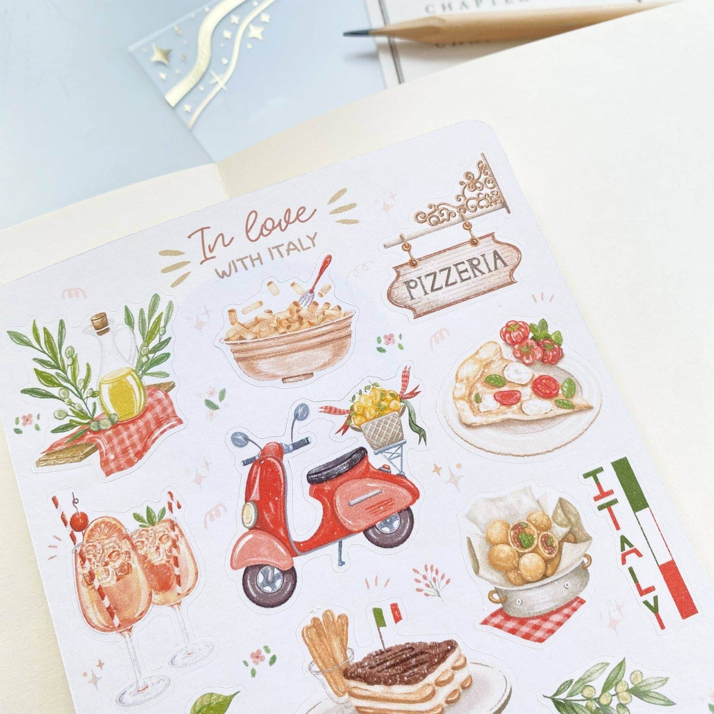 LETTOOn - Stickervel - In Love With Italy - The Dreamer's Bookshop.