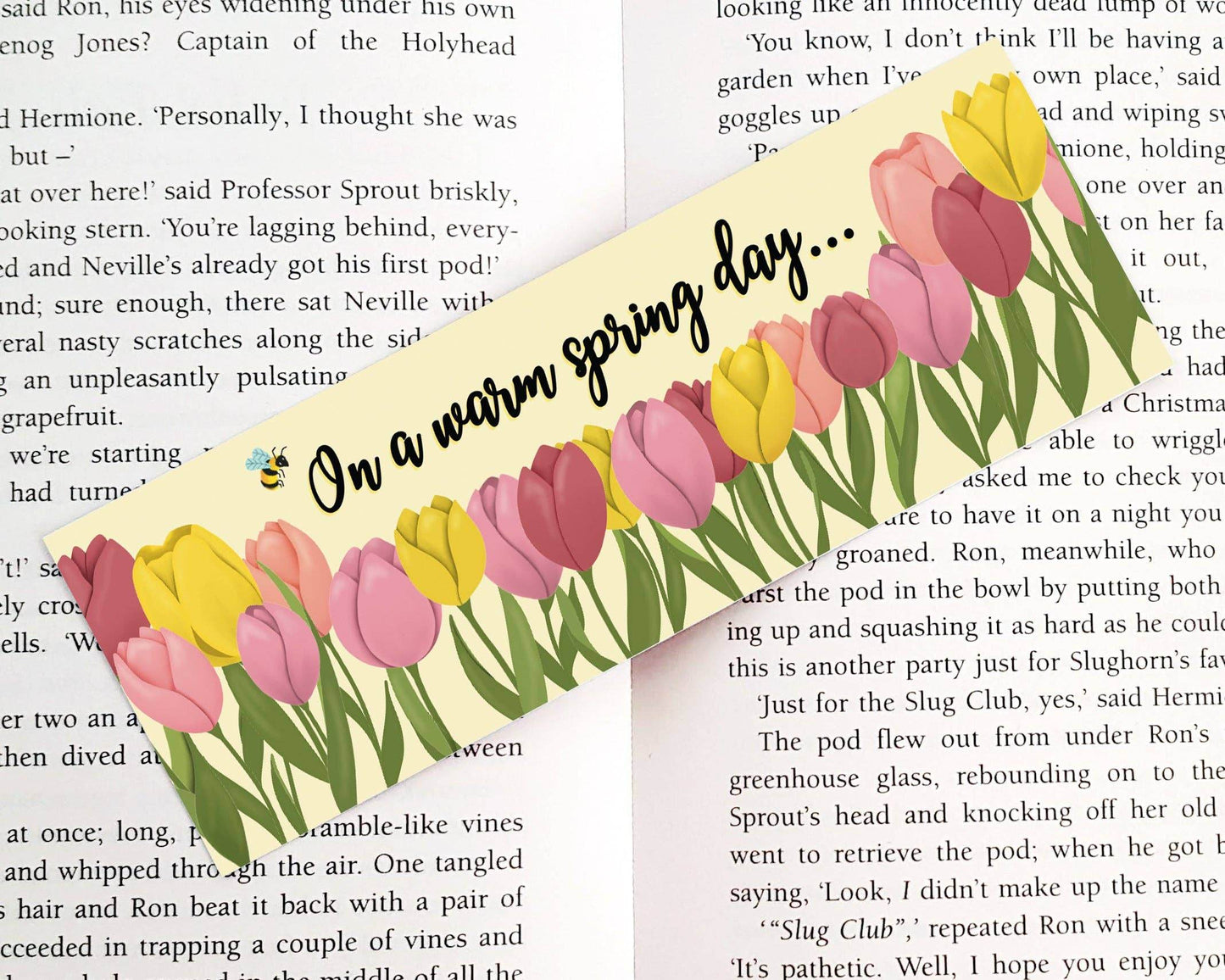 Basically Britt - Spring Yellow Bookmark with flowers and sun - The Dreamer's Bookshop.