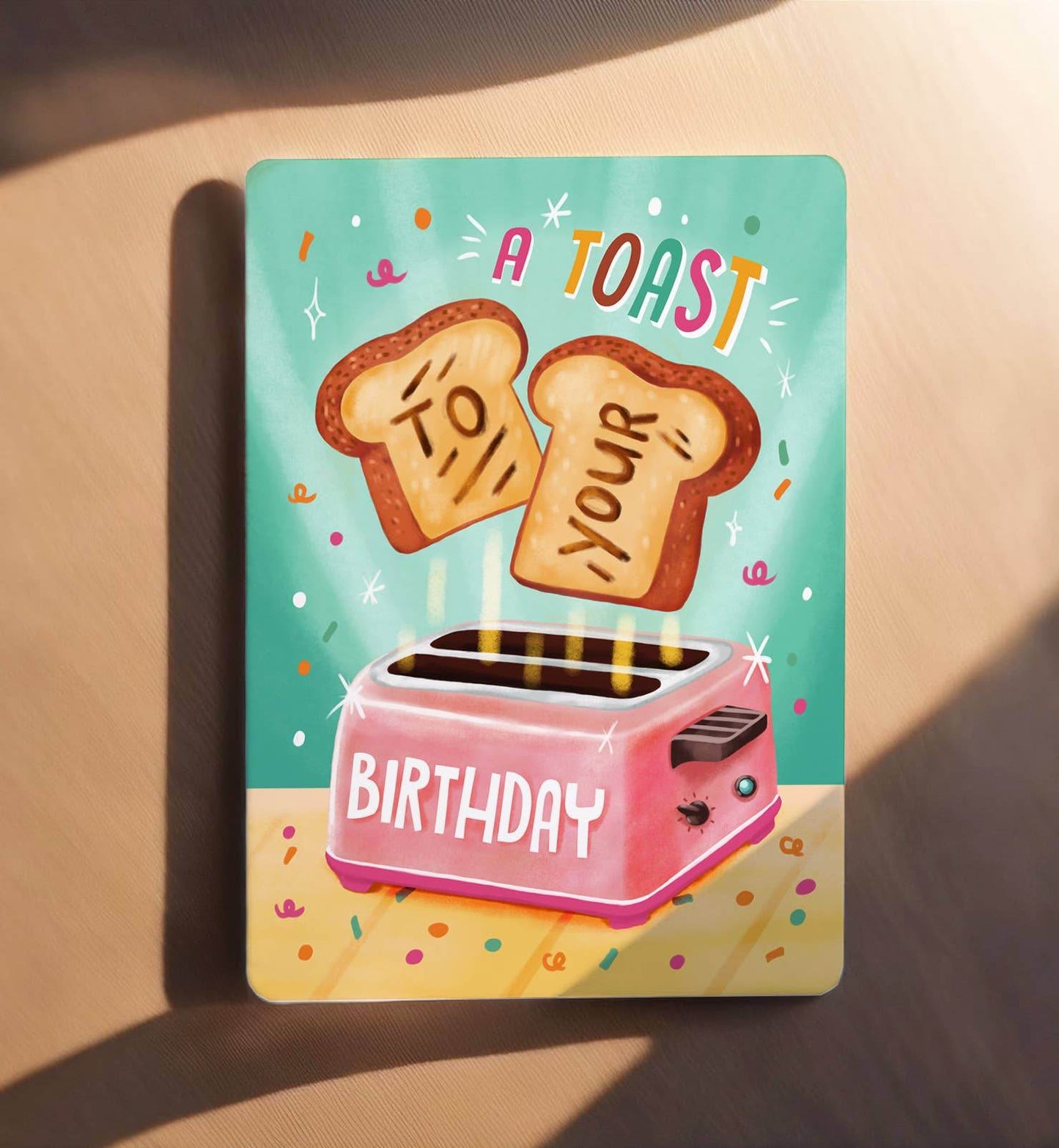 Aniet Illustration - Kaart verjaardag felicitatie toast voor je verjaardag vrouw - The Dreamer's Bookshop.