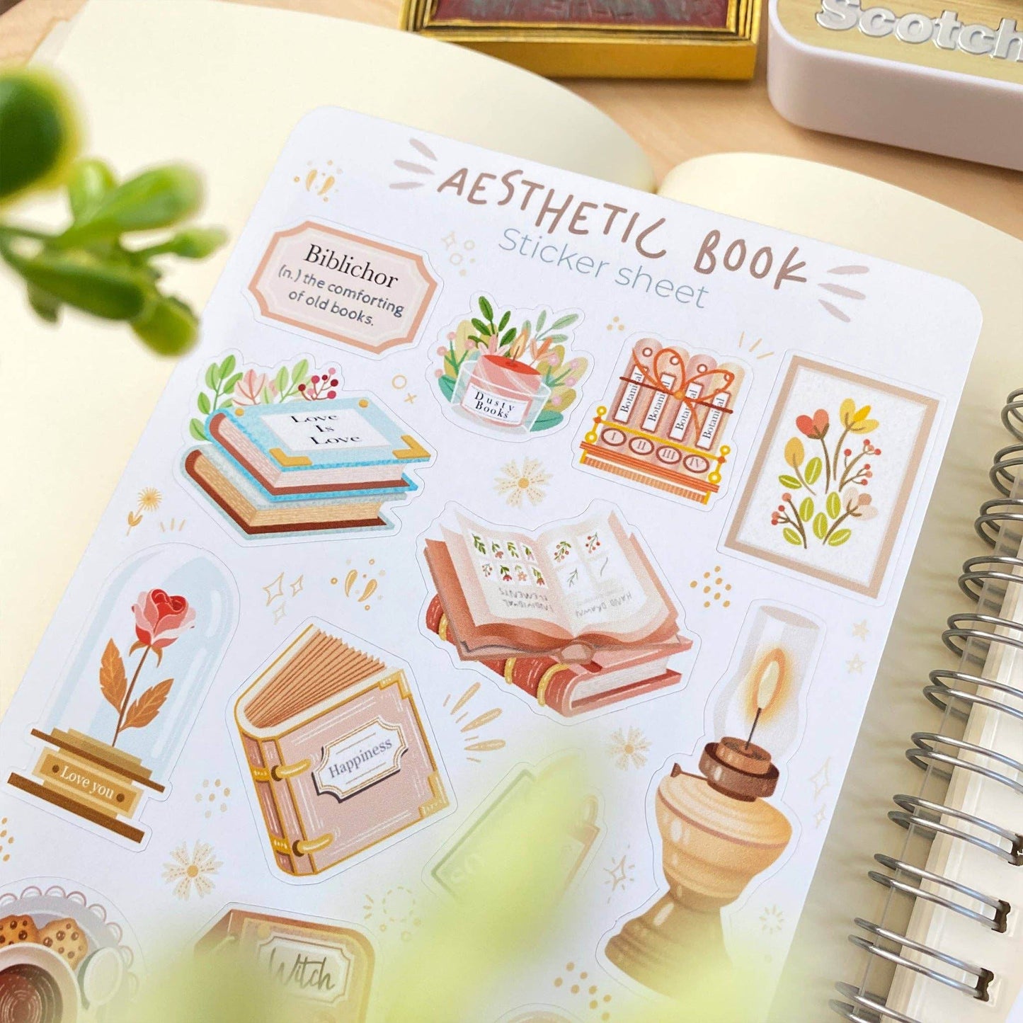 LETTOOn - Stickervel - Esthetisch boek - The Dreamer's Bookshop.