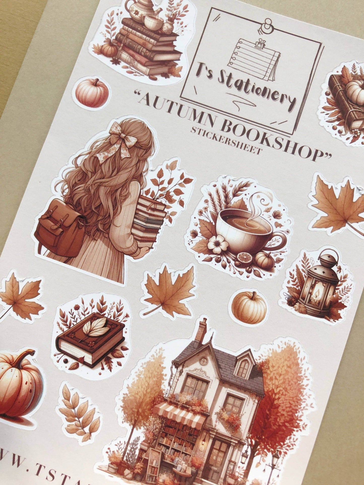 T's Stationery - Stickervel „Autumn Bookshop” - The Dreamer's Bookshop.