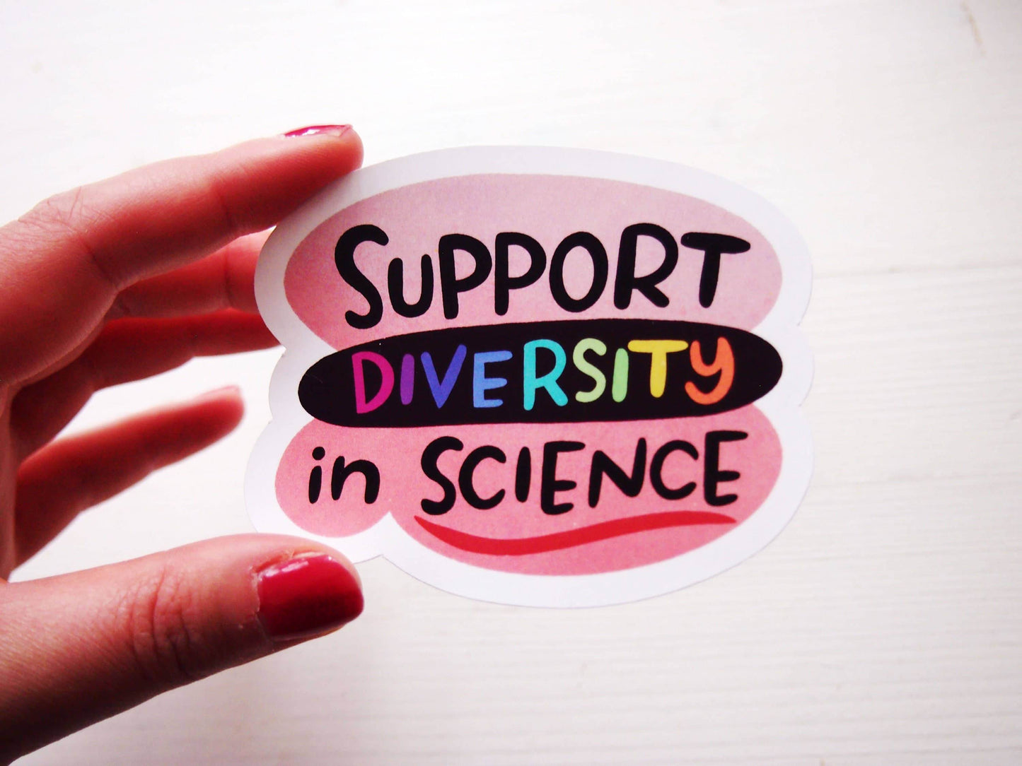 Irene Renon illustrations - Wetenschappelijke stickers, ondersteuning voor diversiteit in de wetenschap, vinyl - The Dreamer's Bookshop.