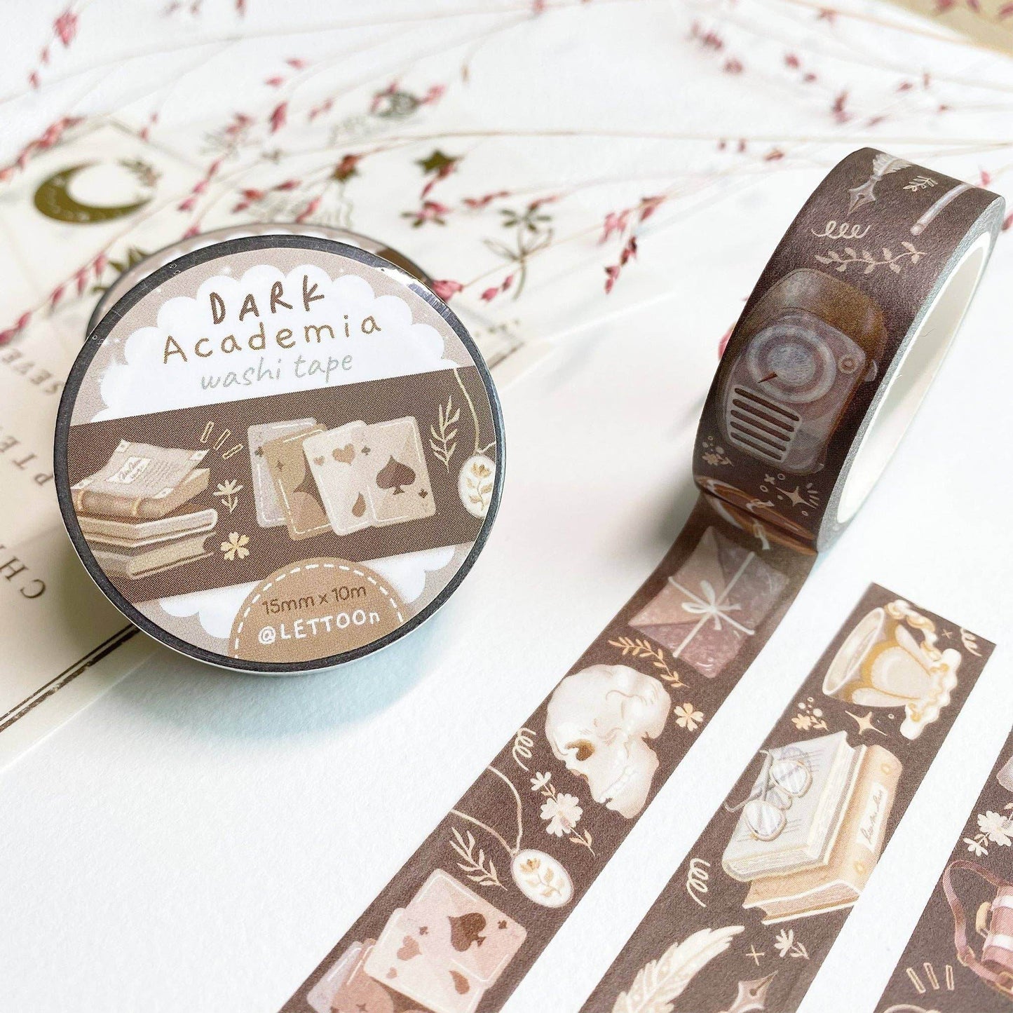 LETTOOn - Washi Tape - Dark & Light Academia - The Dreamer's Bookshop.