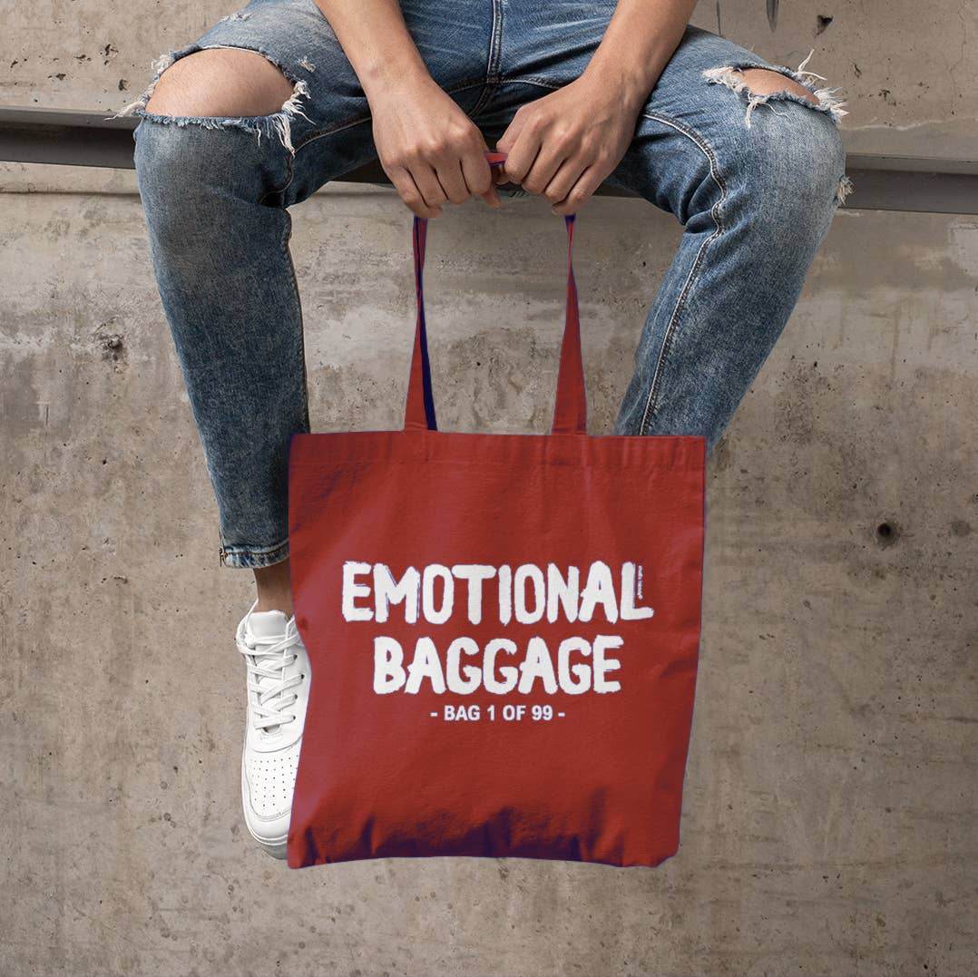 Studio Inktvis - Draagtas voor emotionele bagage, roest, 100% katoen - The Dreamer's Bookshop.