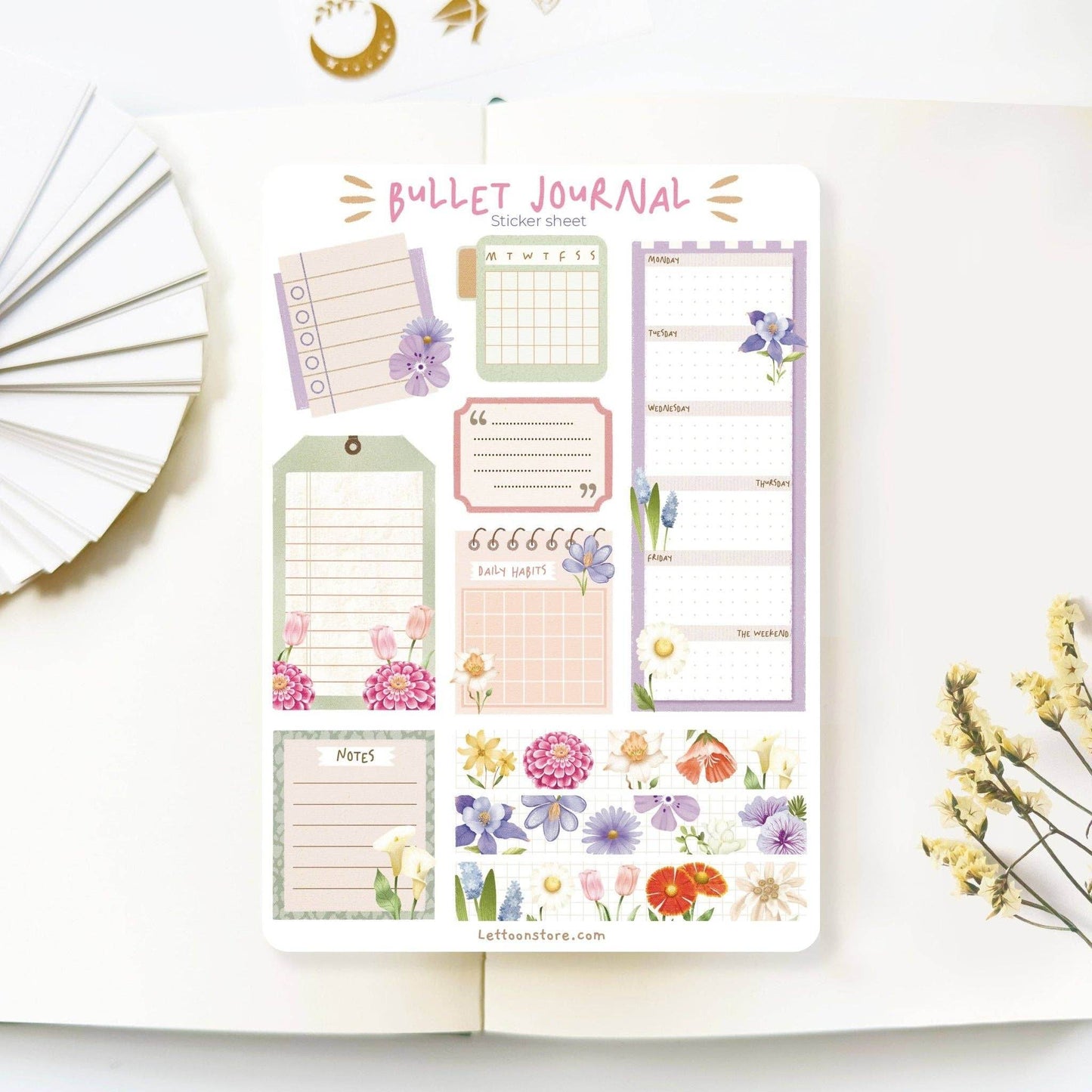 LETTOOn - Stickervel - Bullet Journal Essentials - The Dreamer's Bookshop.
