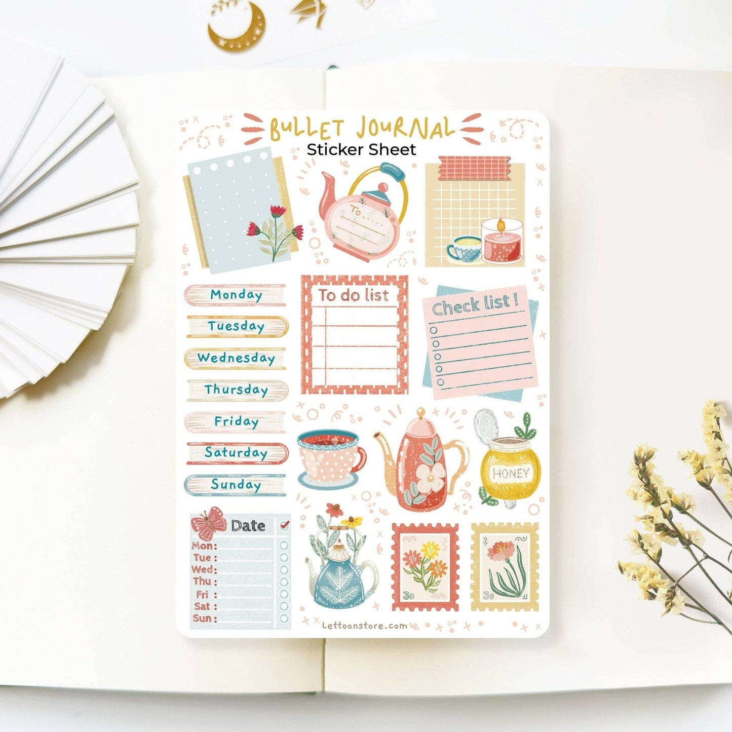 LETTOOn - Stickervel - Bullet Journal Essentials - The Dreamer's Bookshop.