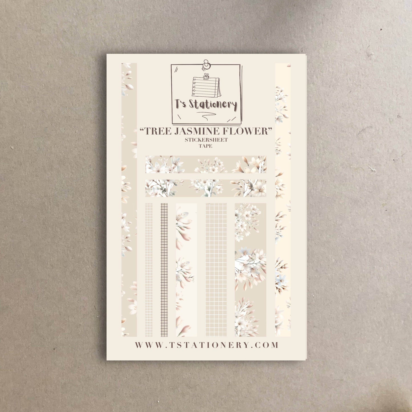 T's Stationery - Stickerveltape „Tree Jasmine Flower” - The Dreamer's Bookshop.