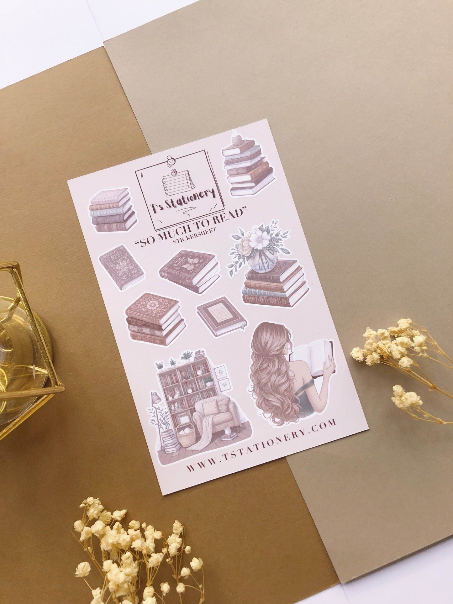 T's Stationery - Stickervel „Zo veel te lezen” - The Dreamer's Bookshop.