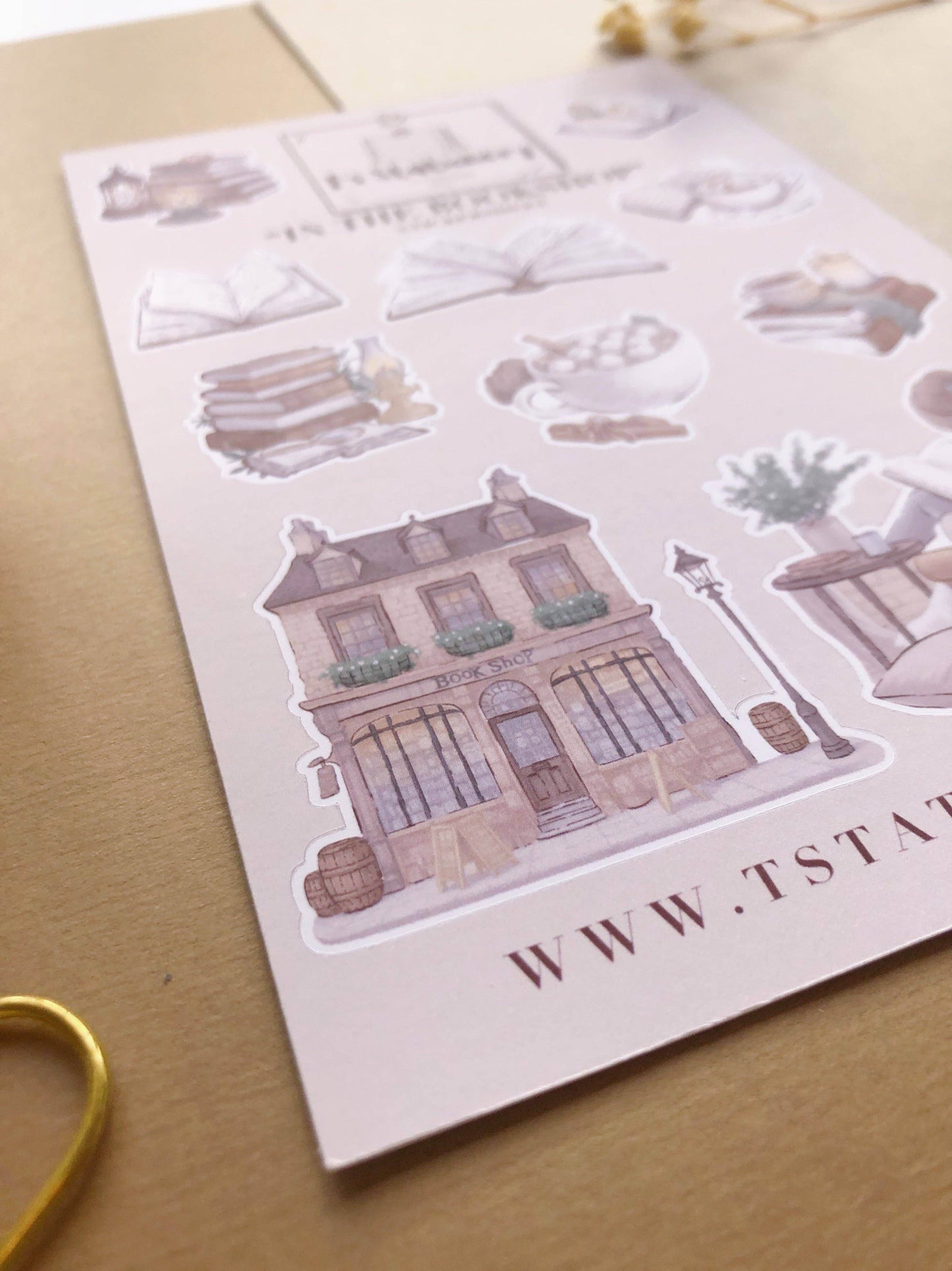T's Stationery - Stickervel „In The Bookshop” - The Dreamer's Bookshop.