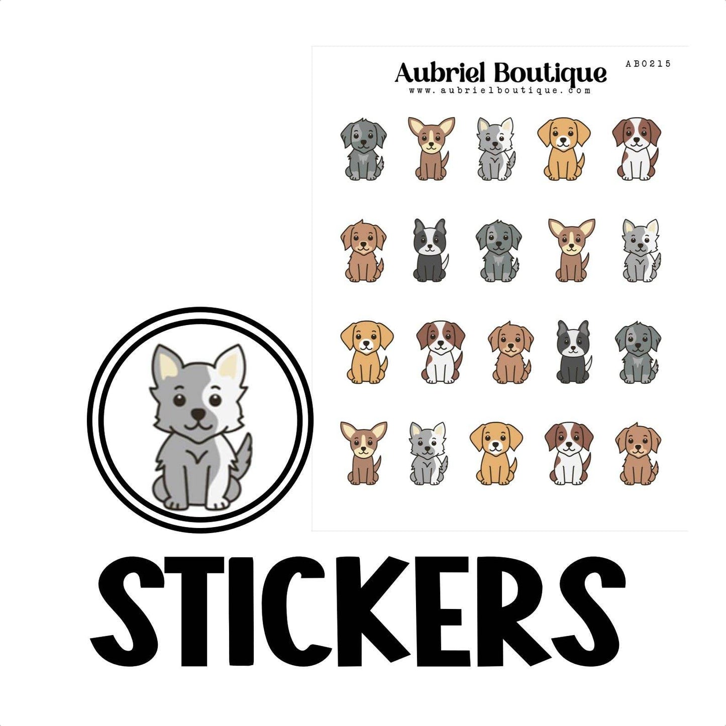 AubrielBoutique - HONDEN, plannerstickers — AB0215 - The Dreamer's Bookshop.