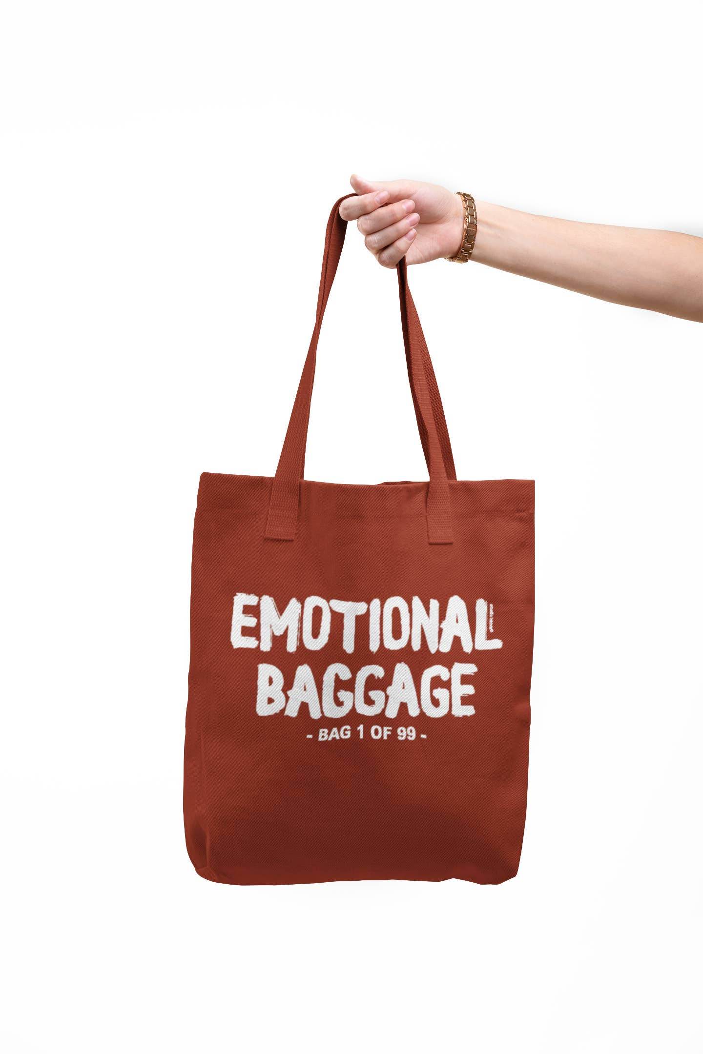 Studio Inktvis - Draagtas voor emotionele bagage, roest, 100% katoen - The Dreamer's Bookshop.