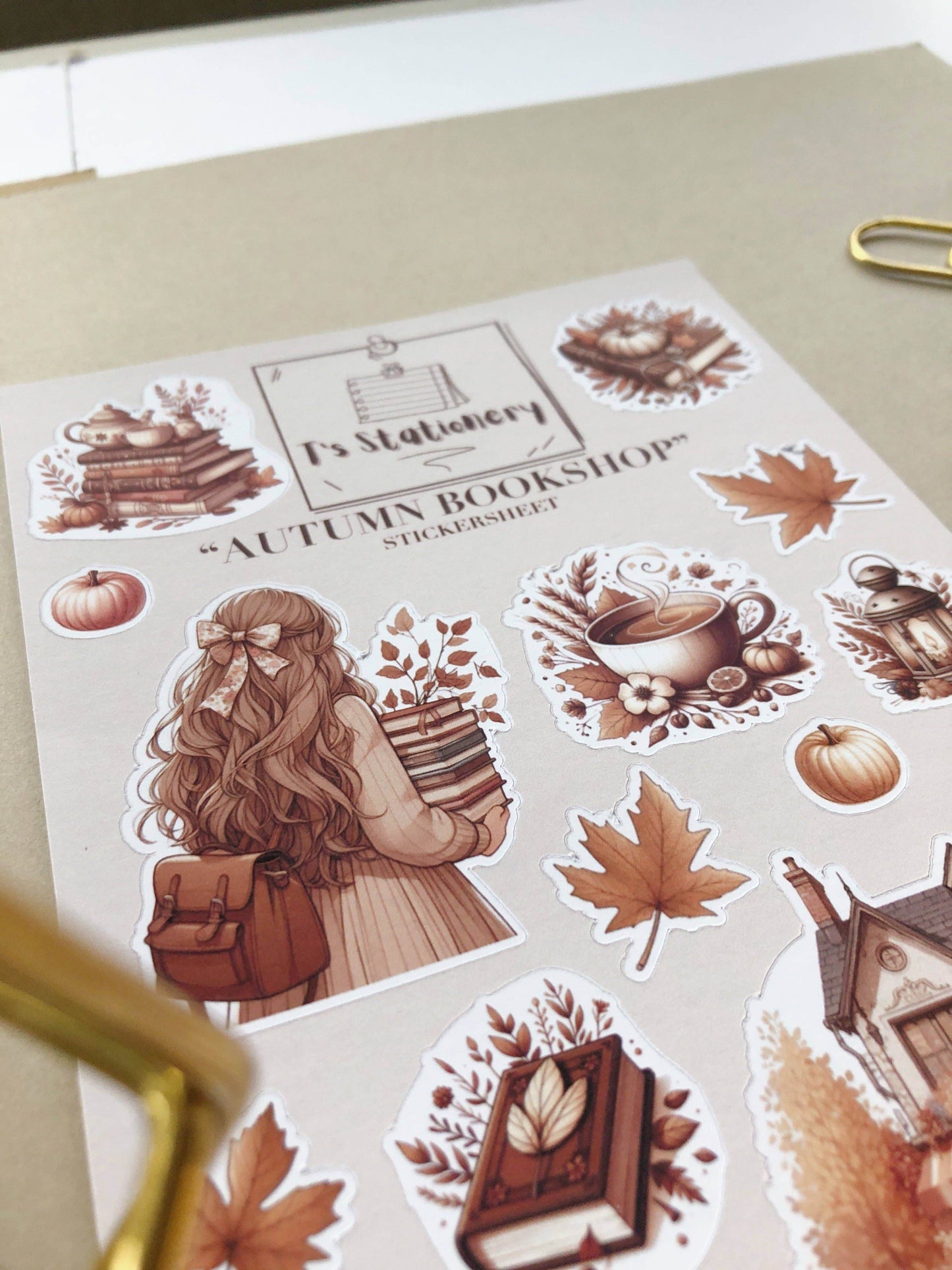 T's Stationery - Stickervel „Autumn Bookshop” - The Dreamer's Bookshop.