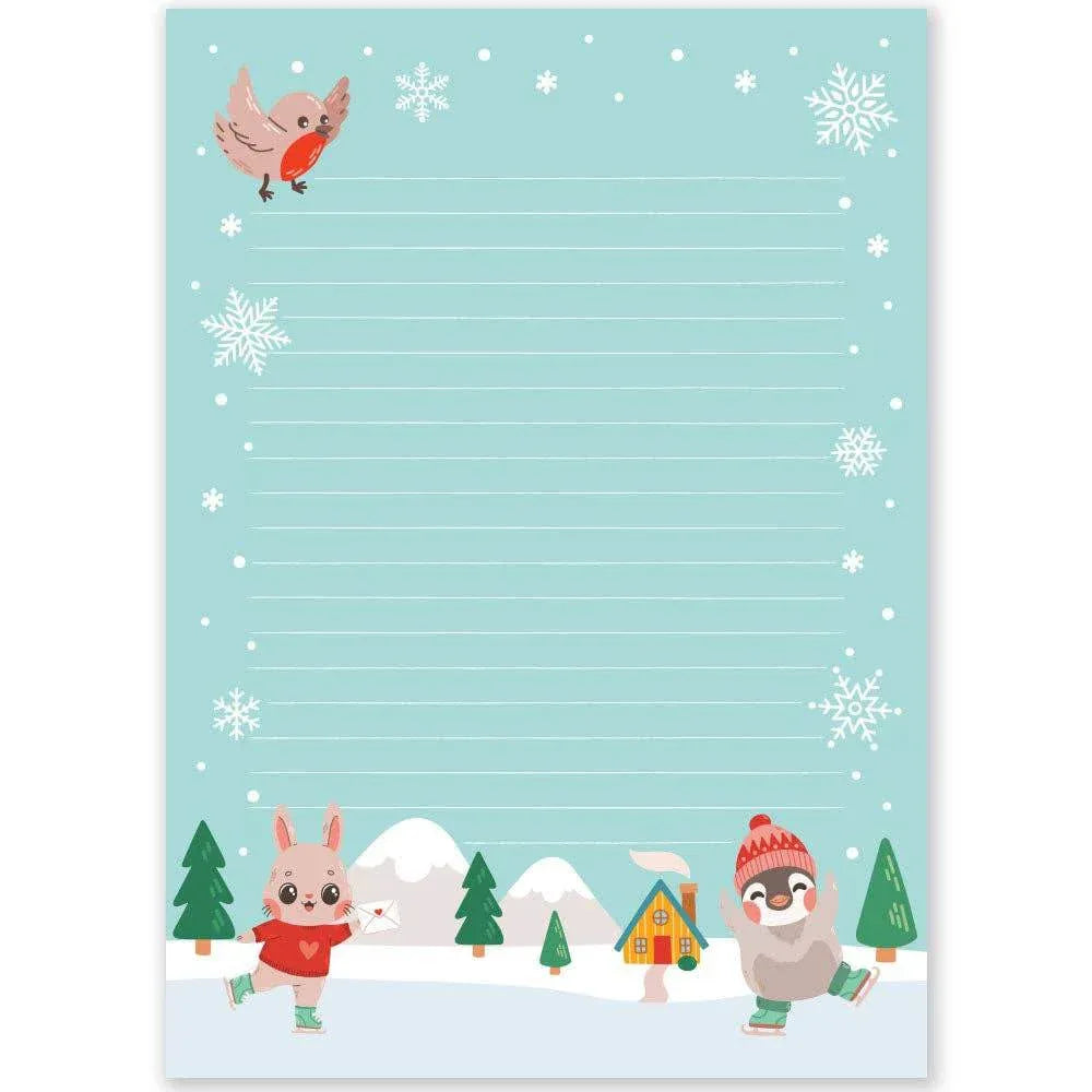 Little Lefty Lou - A5 Kladblok voor winterschaatsen - dubbelzijdig - The Dreamer's Bookshop.