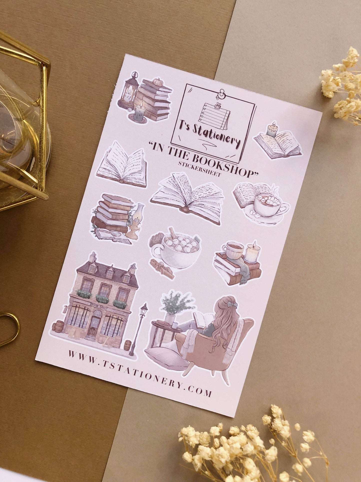 T's Stationery - Stickervel „In The Bookshop” - The Dreamer's Bookshop.
