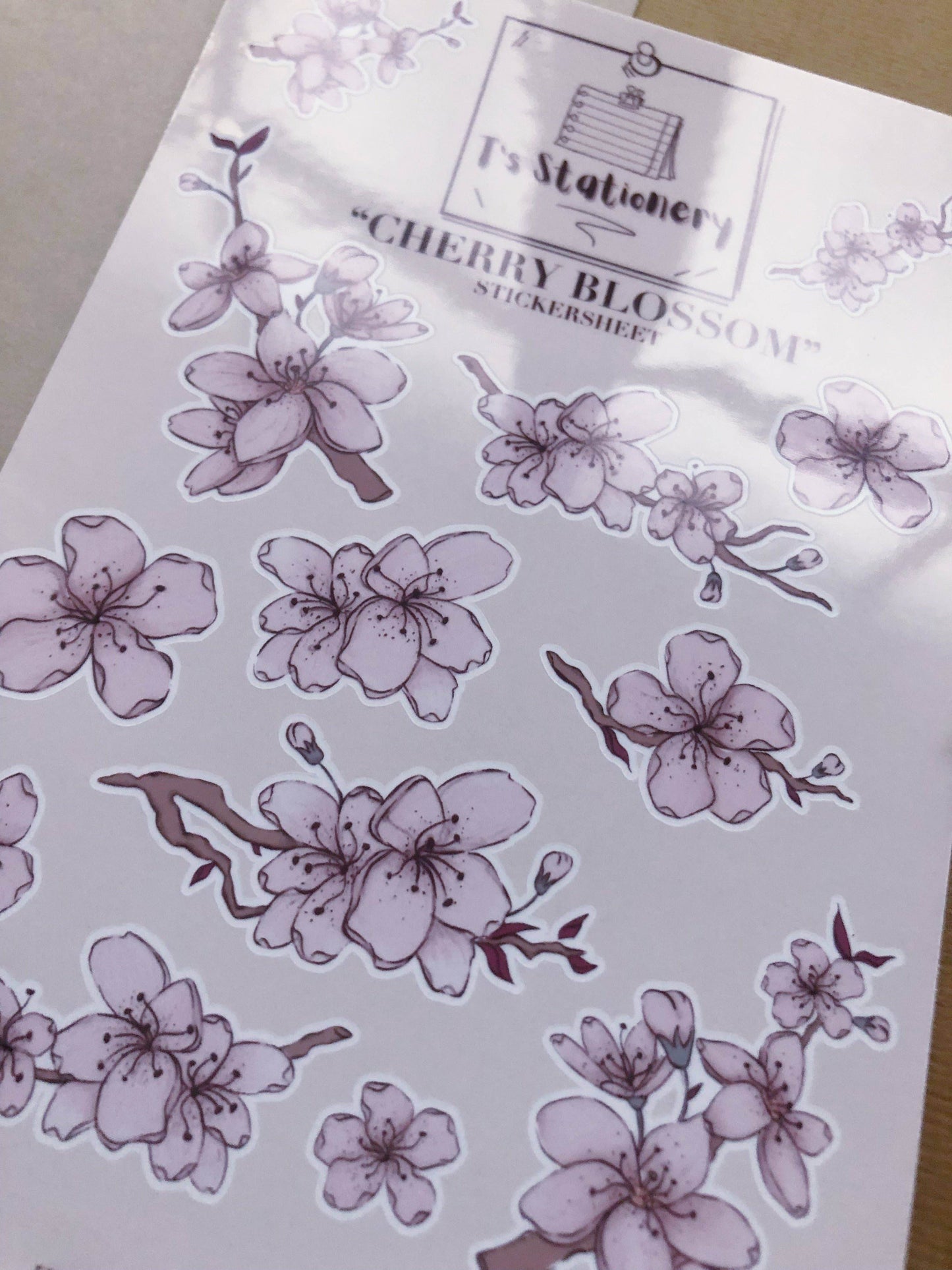 T's Stationery - „PET-stickers met kersenbloesem” - The Dreamer's Bookshop.