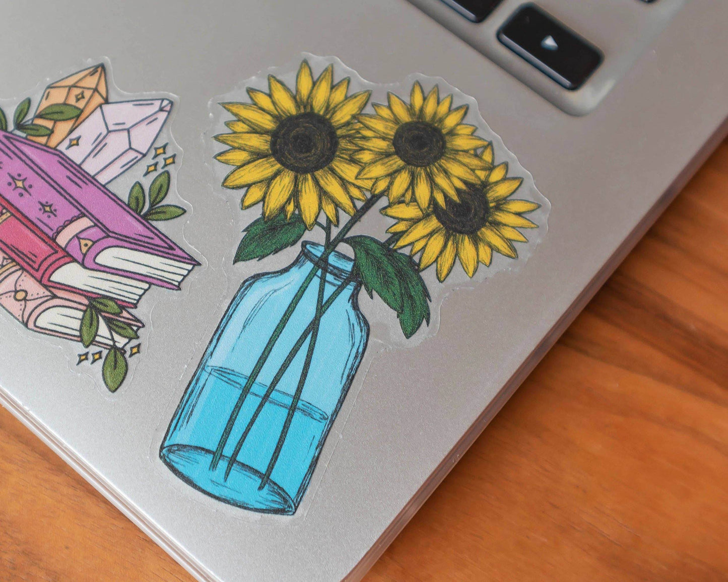 Basically Britt - Sunflowers Transparent Vinyl Sticker - The Dreamer's Bookshop.