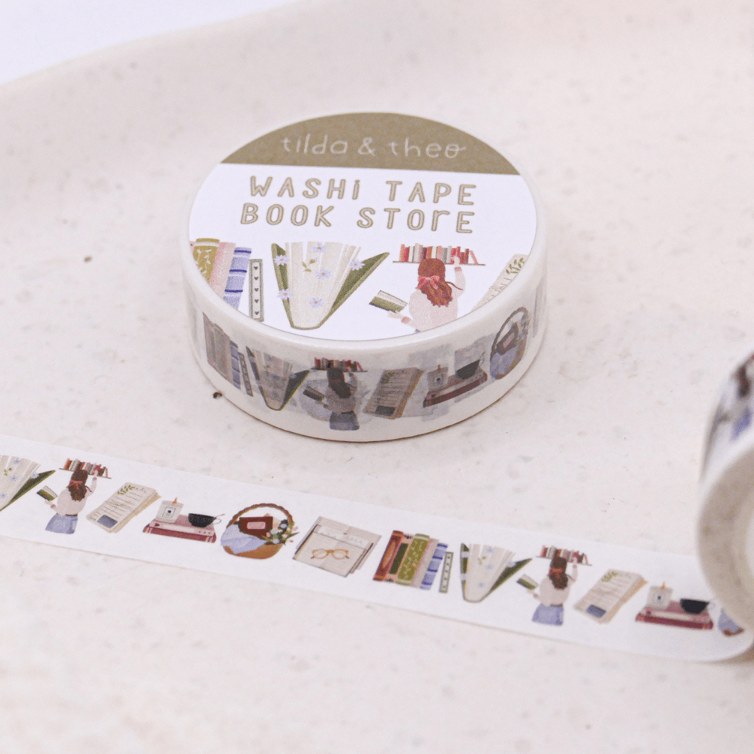 Tilda&Theo - Washi Tape leesboeken - Masking Tape Booklover Tape - The Dreamer's Bookshop.