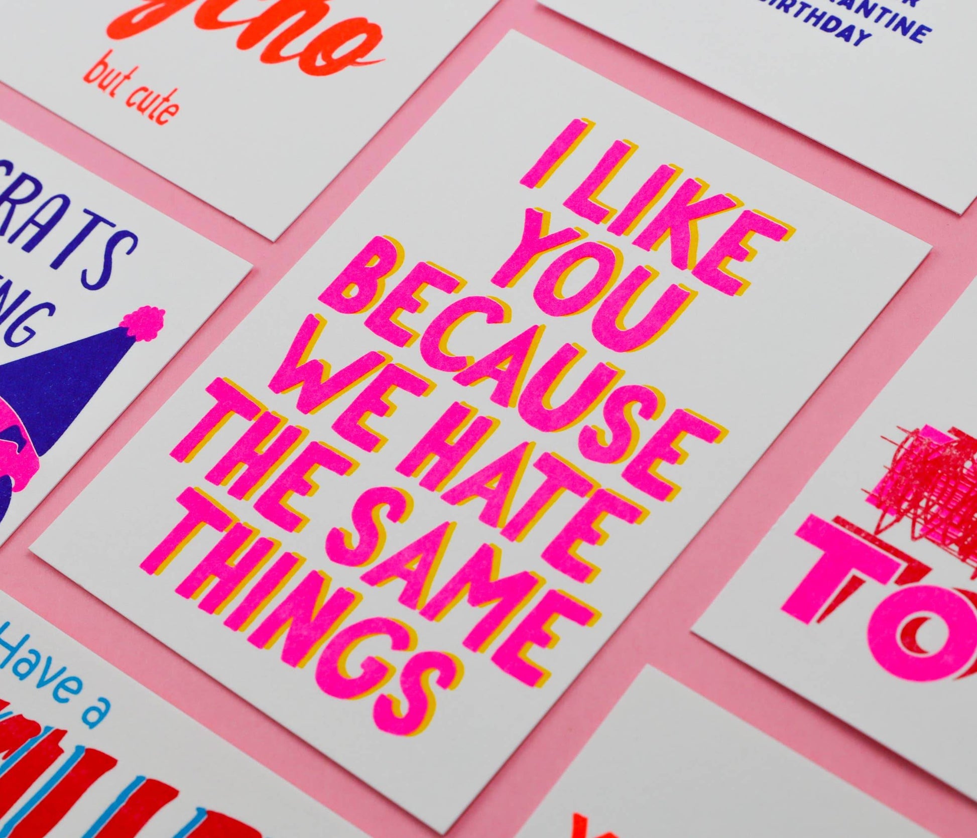 Studio Inktvis - Ik vind je leuk omdat we dezelfde dingen haten Riso Postcard - The Dreamer's Bookshop.