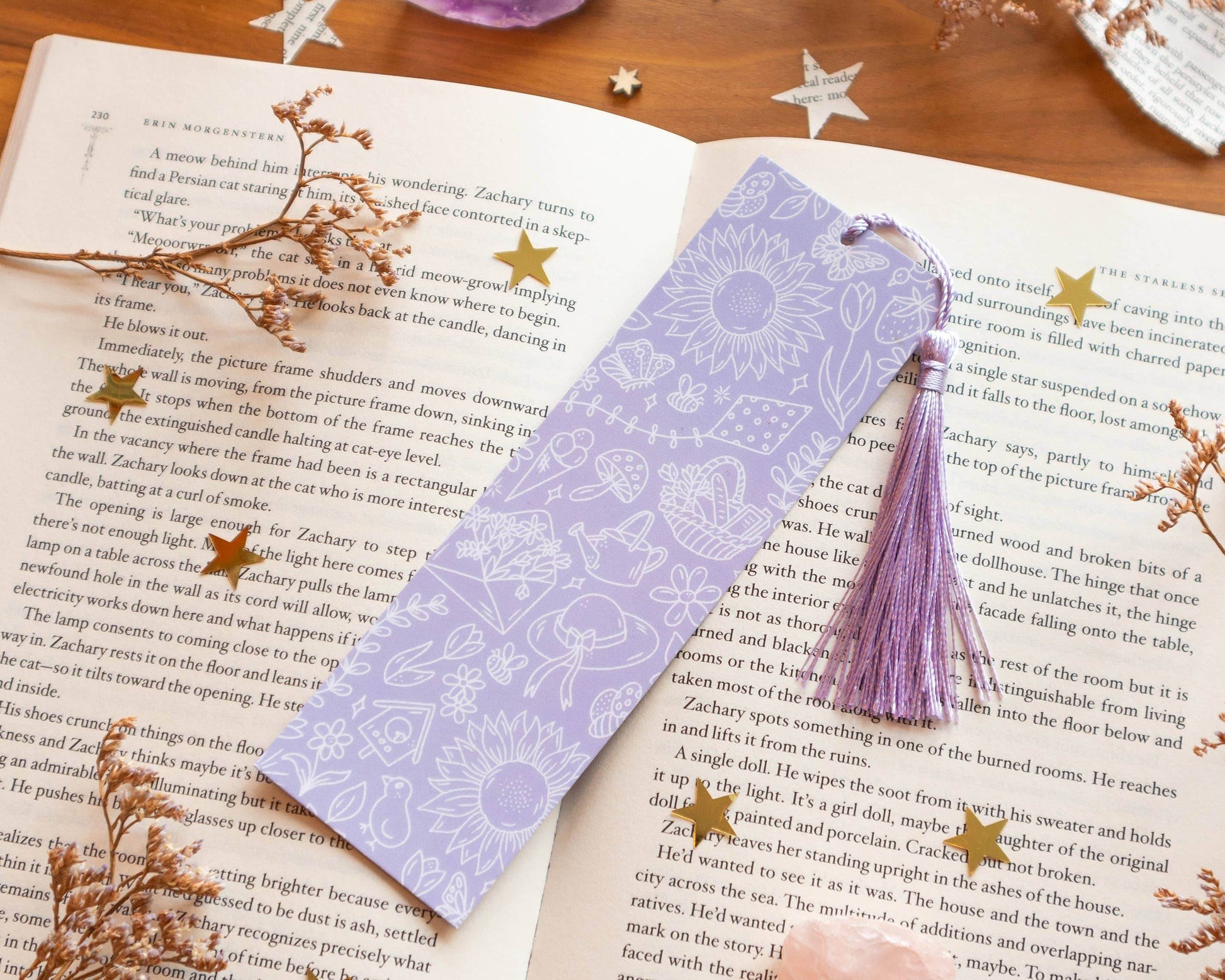 Basically Britt - Purple Spring Bookmark with Sunny Vibes - Lavender - The Dreamer's Bookshop.
