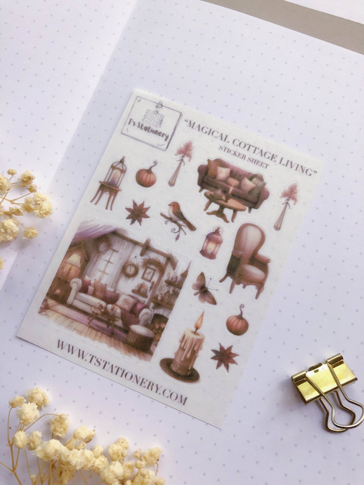 T's Stationery - Washi-stickervel „Magical Cottage Living” - The Dreamer's Bookshop.