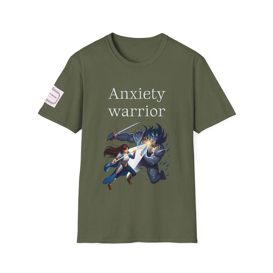 Anxiety Warrior Unisex Softstyle T-Shirt - Empowering Graphic Tee for Mental Health Awareness - The Dreamer's Bookshop.