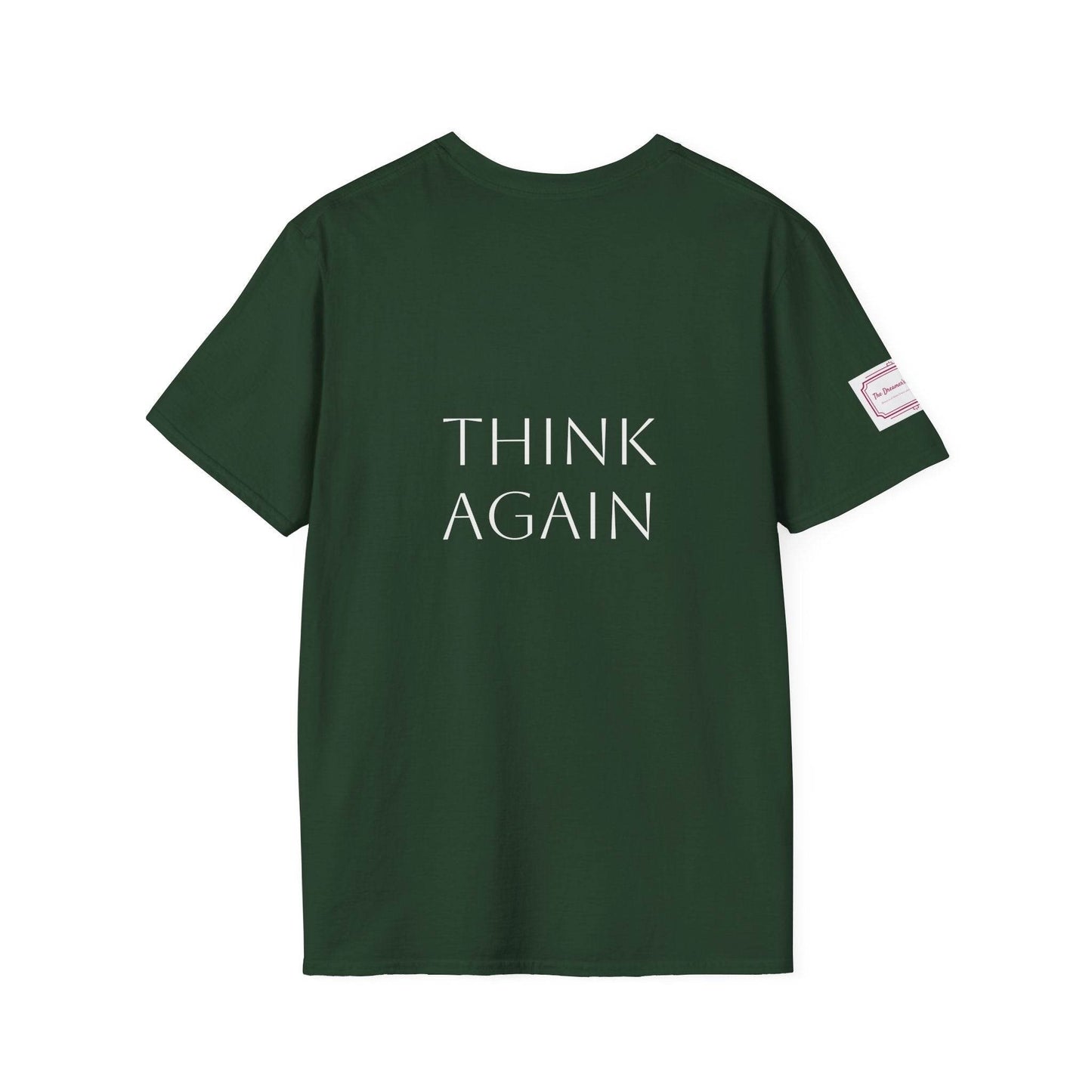 Inspirational Unisex Softstyle T-Shirt - 'Think Again' Motivational Design - The Dreamer's Bookshop.